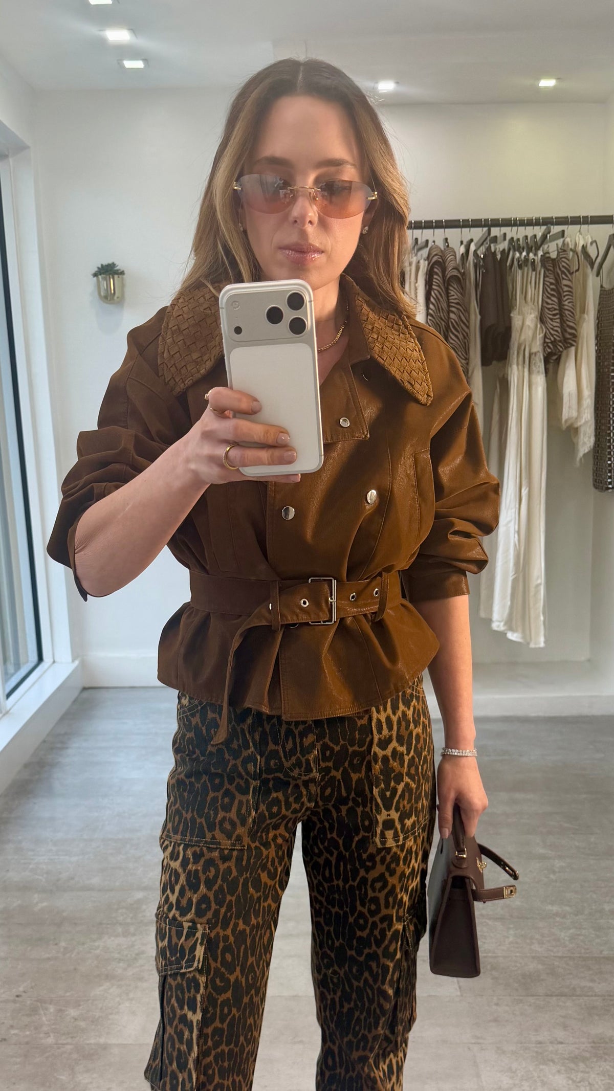 LEOPARD CARGO PANTS