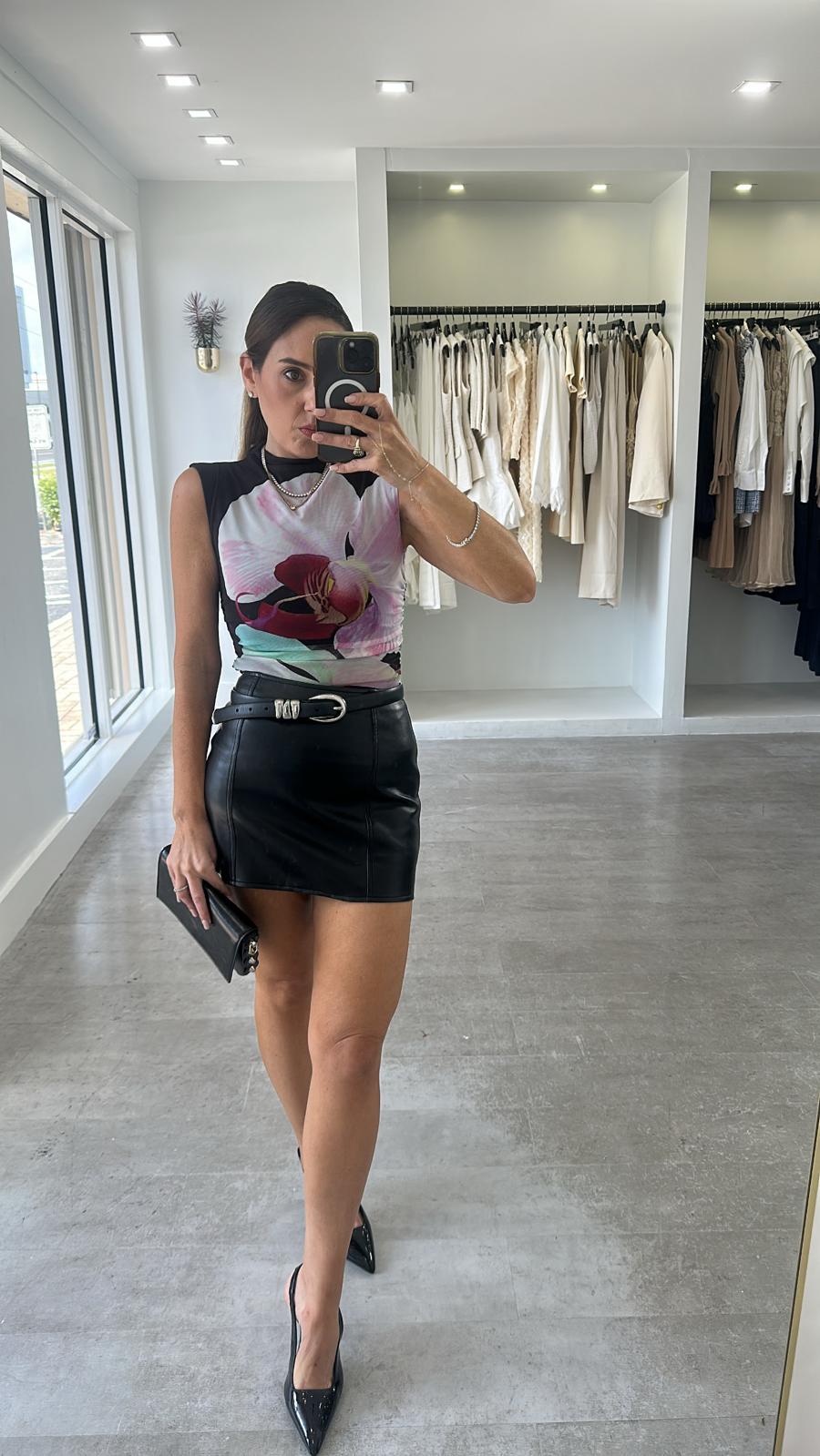 FLORAL MESH TOP