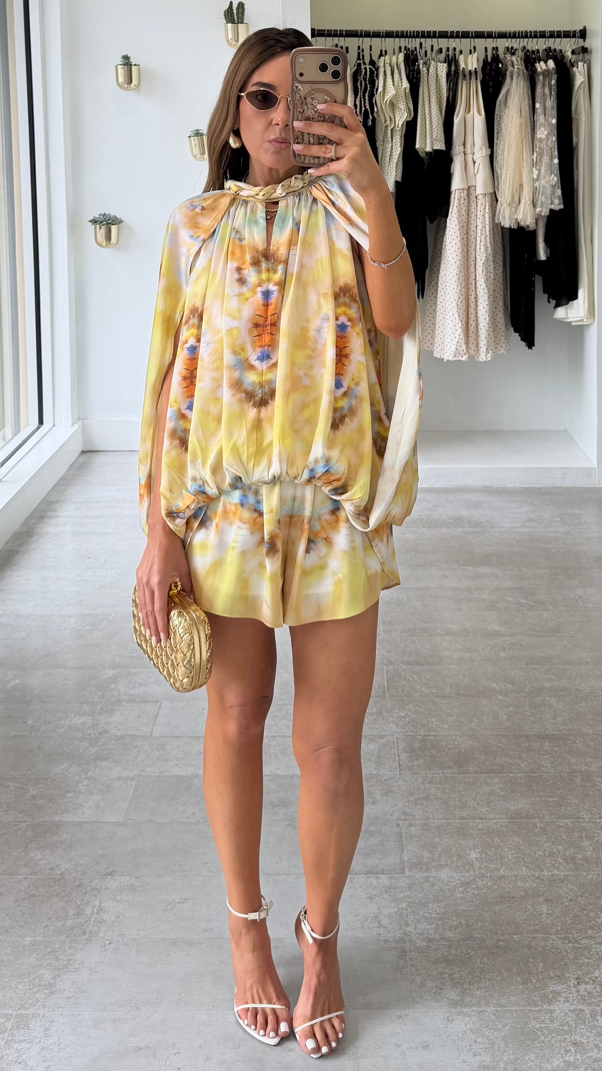 SUNLIT CAPE SHORT SET
