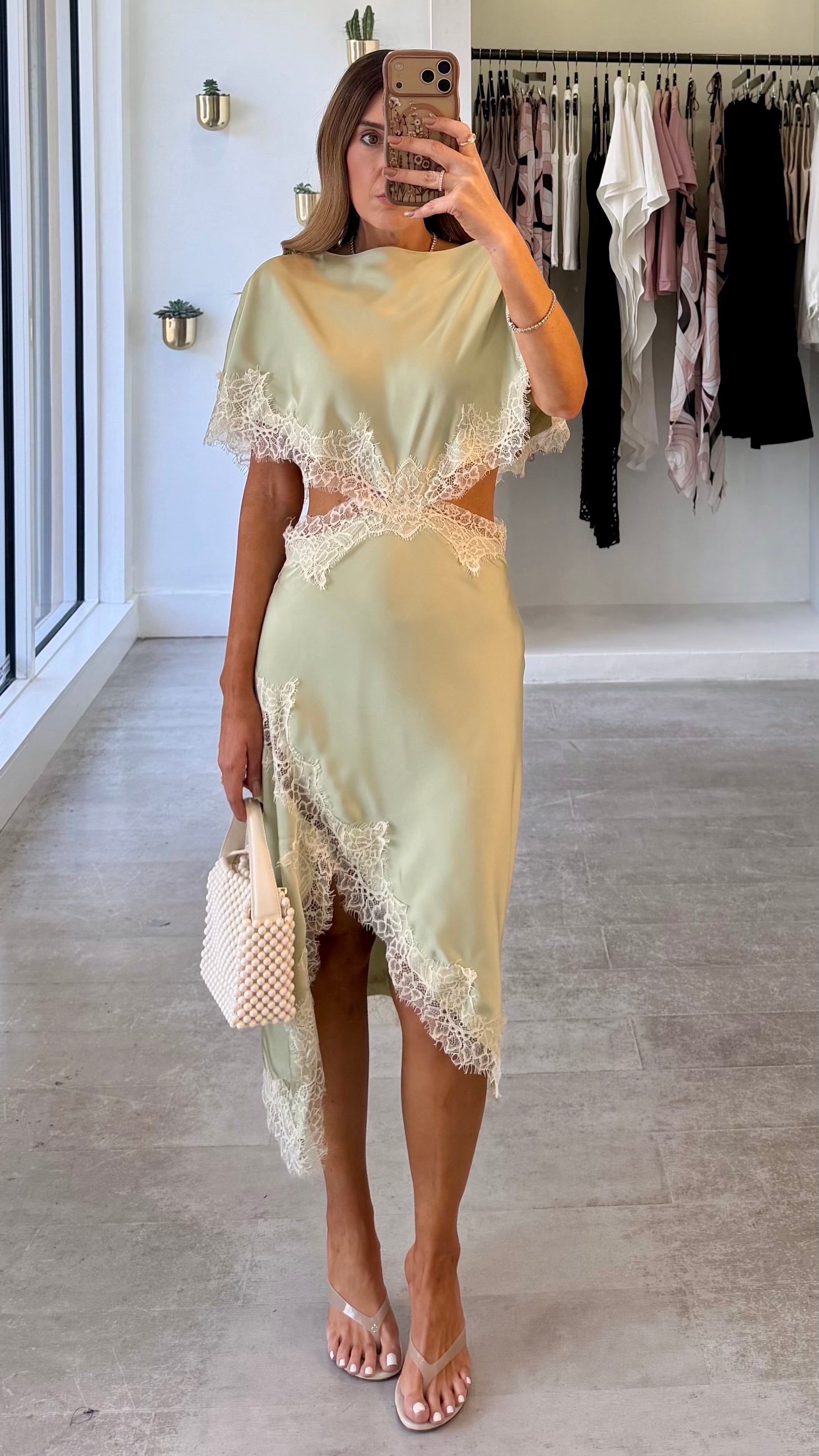 SAGE LACE DRESS