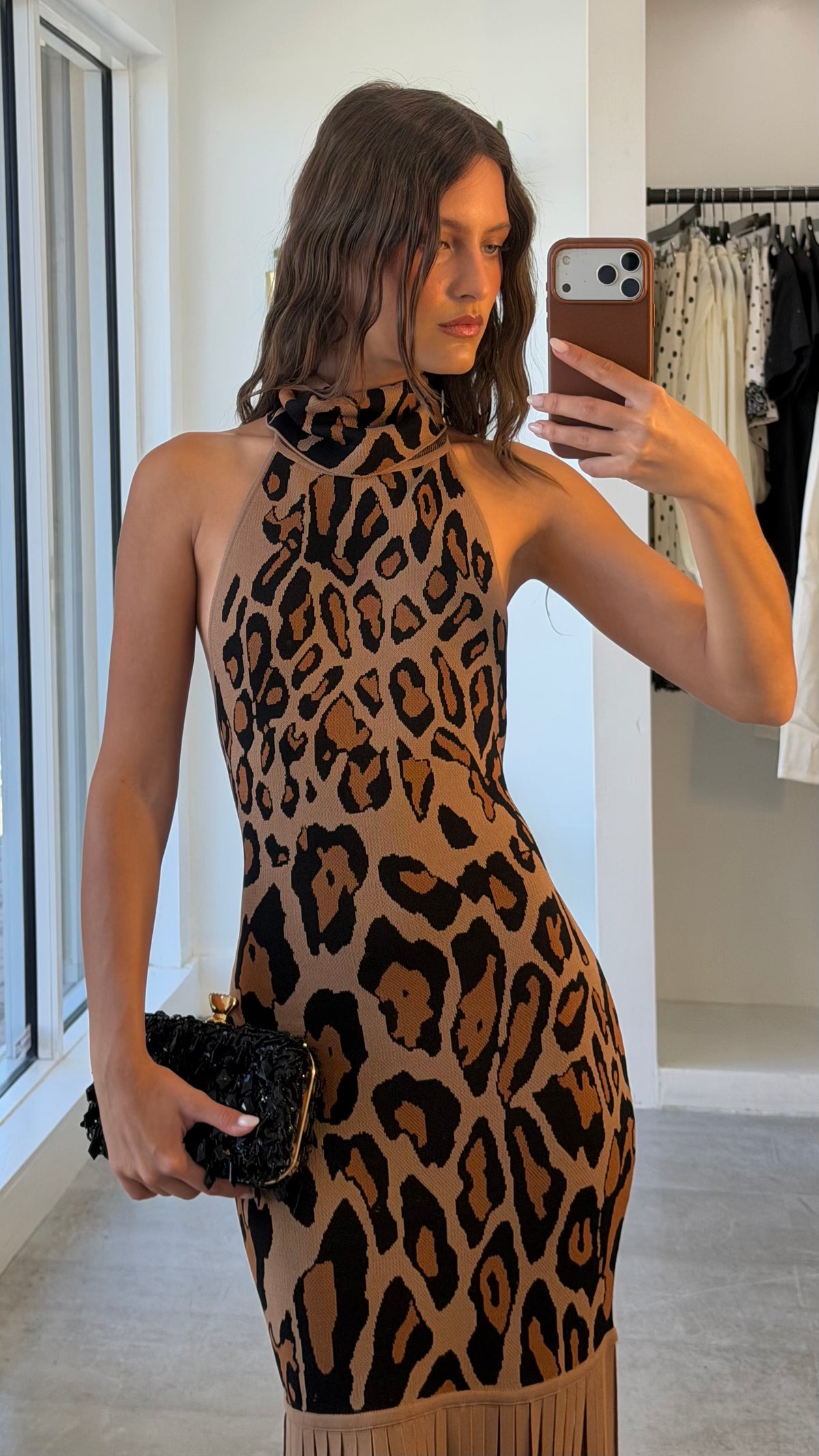 CHEETAH FRINGE DRESS