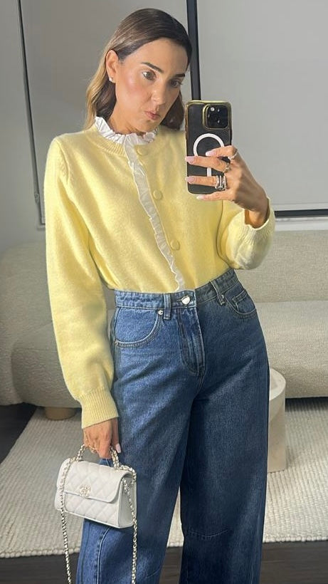 BUTTER-YELLOW POLO CARDI