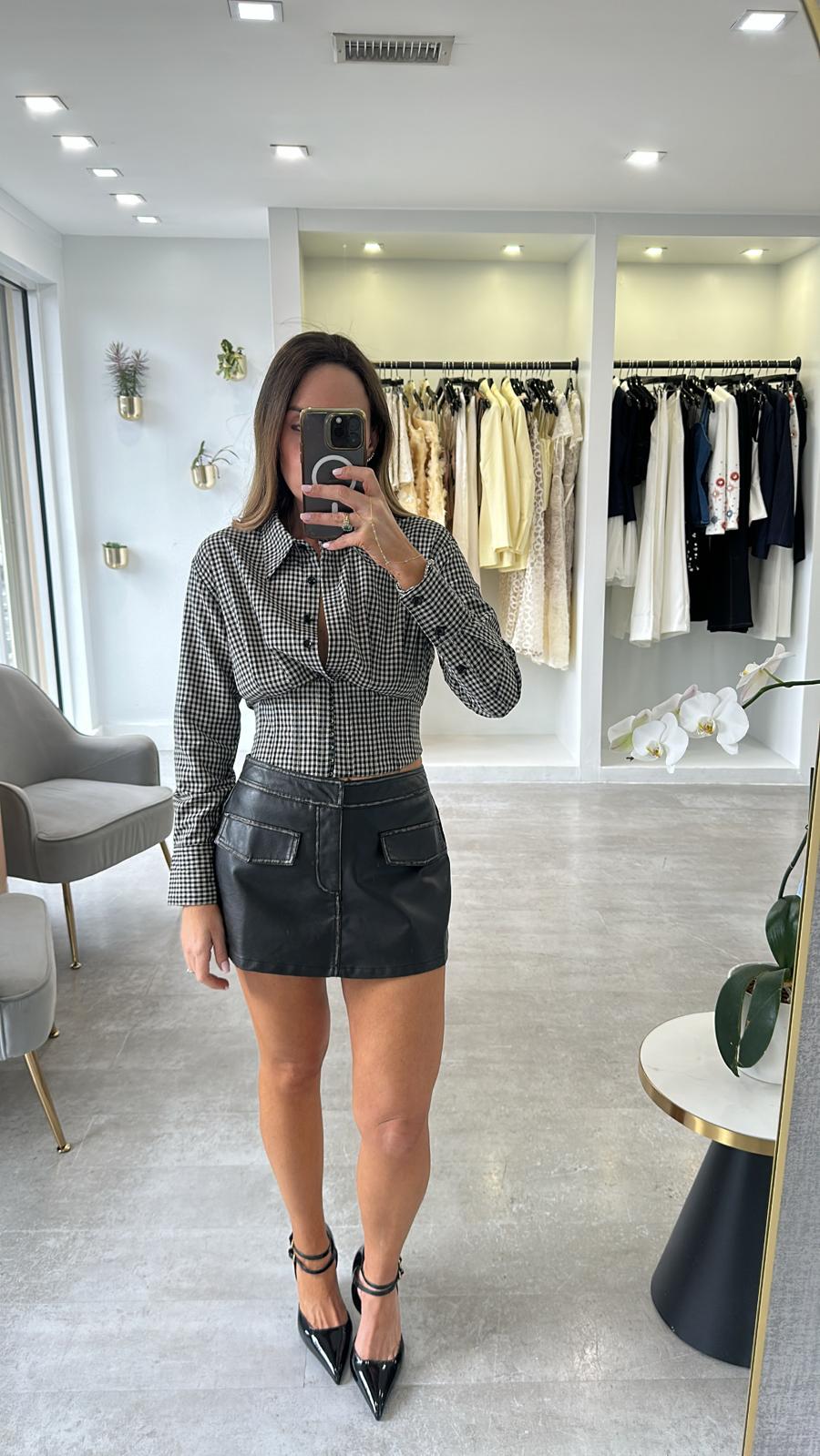 VINTAGE LEATHER SKORT