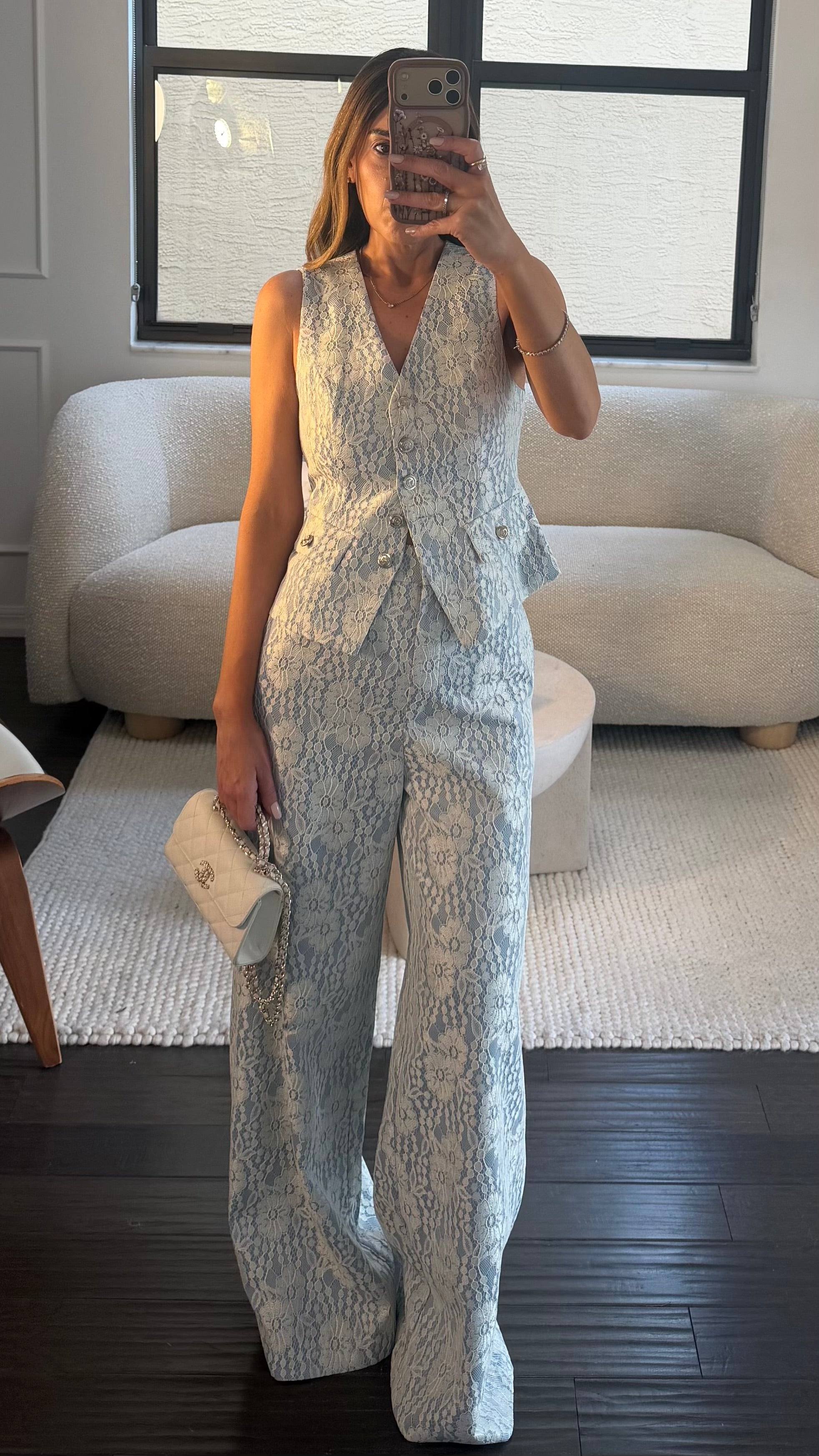 SKY EMBROIDERED PANT SET