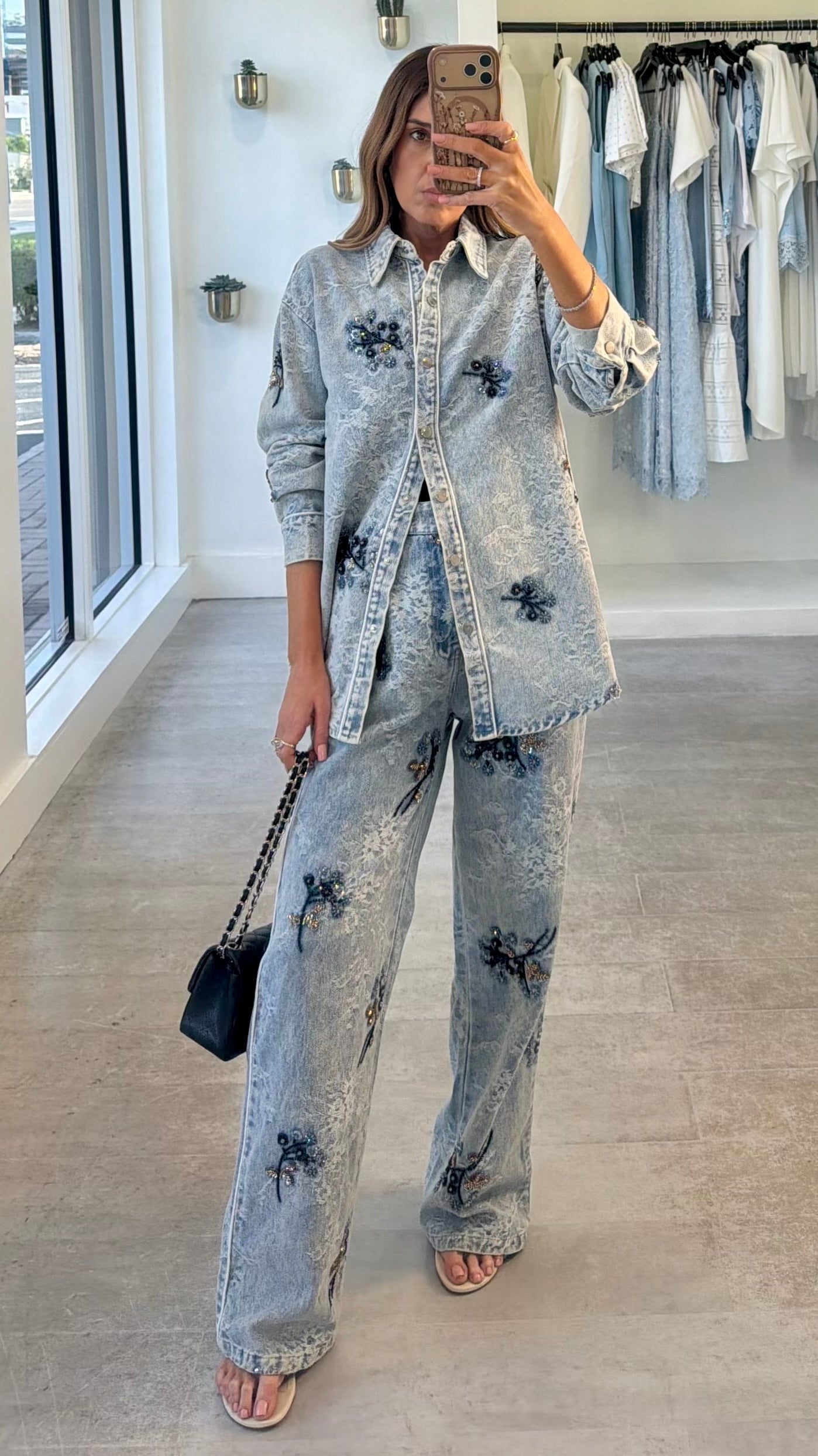 EMBELLISHED DENIM SET