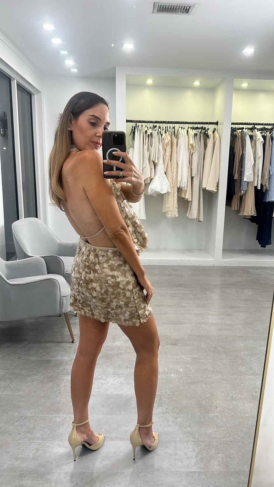 GOLD SEQUIN SKIRT SET