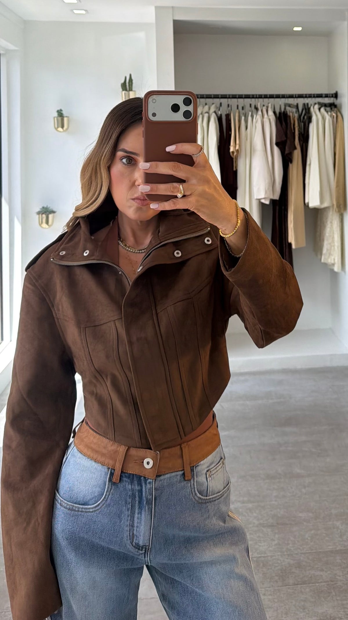 SUEDE SCULPT JACKET