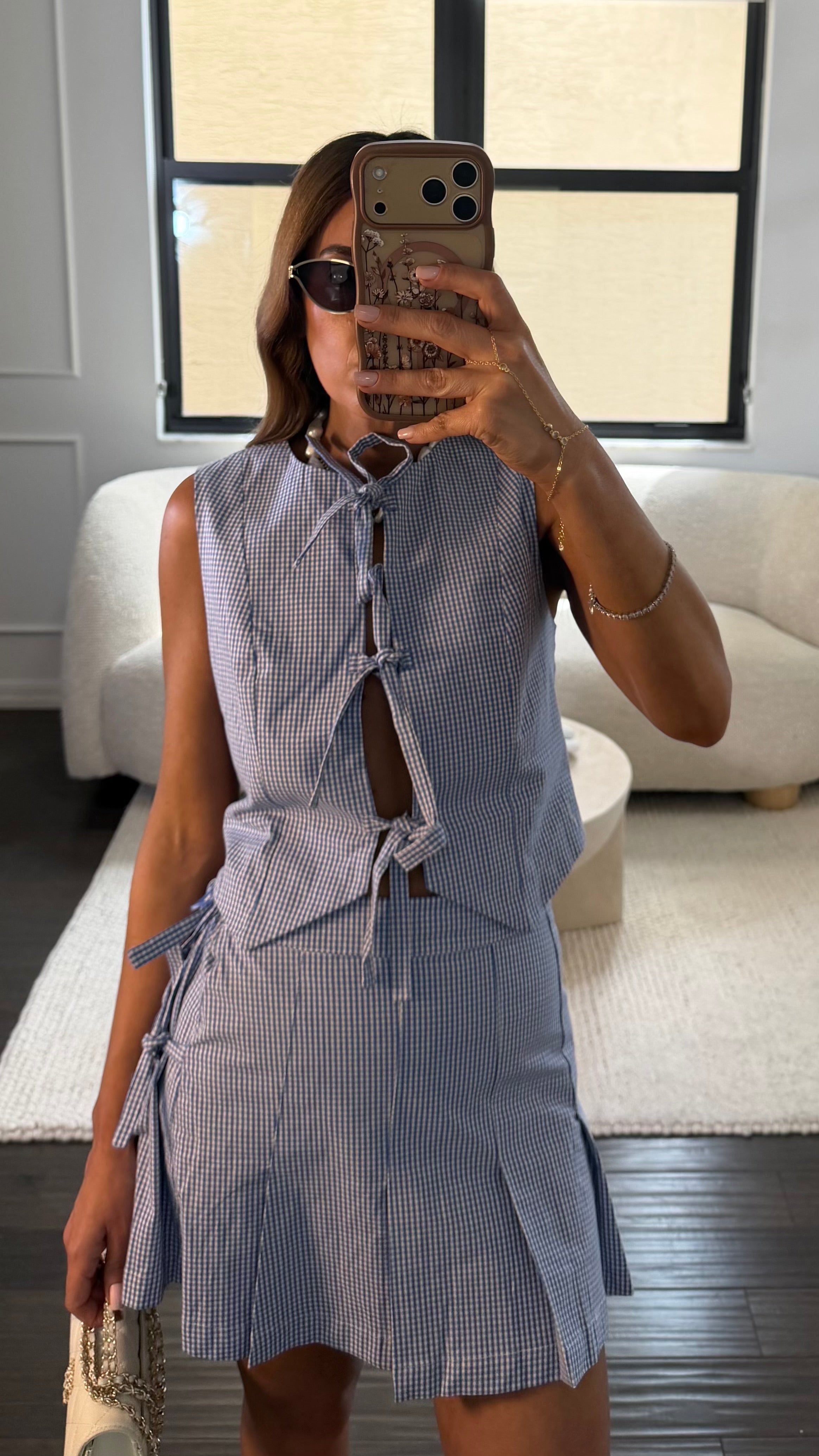 BLUEBELL GINGHAM TIE SET
