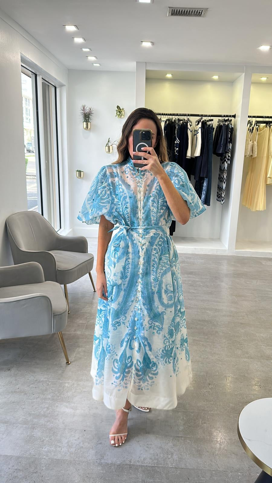 PAISLEY MIDI DRESS