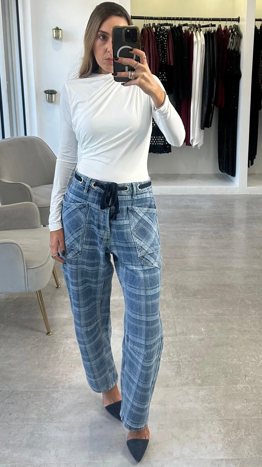 Streetline Plaid Denim