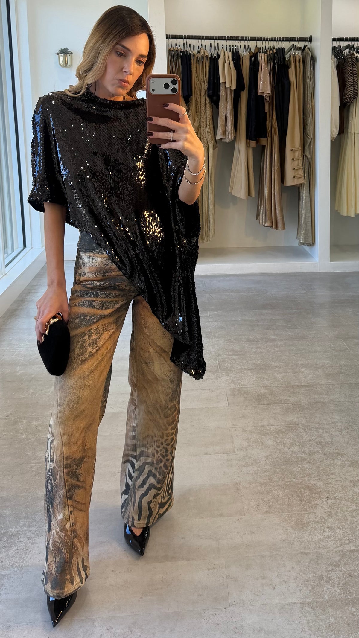DARK SEQUIN CAPE