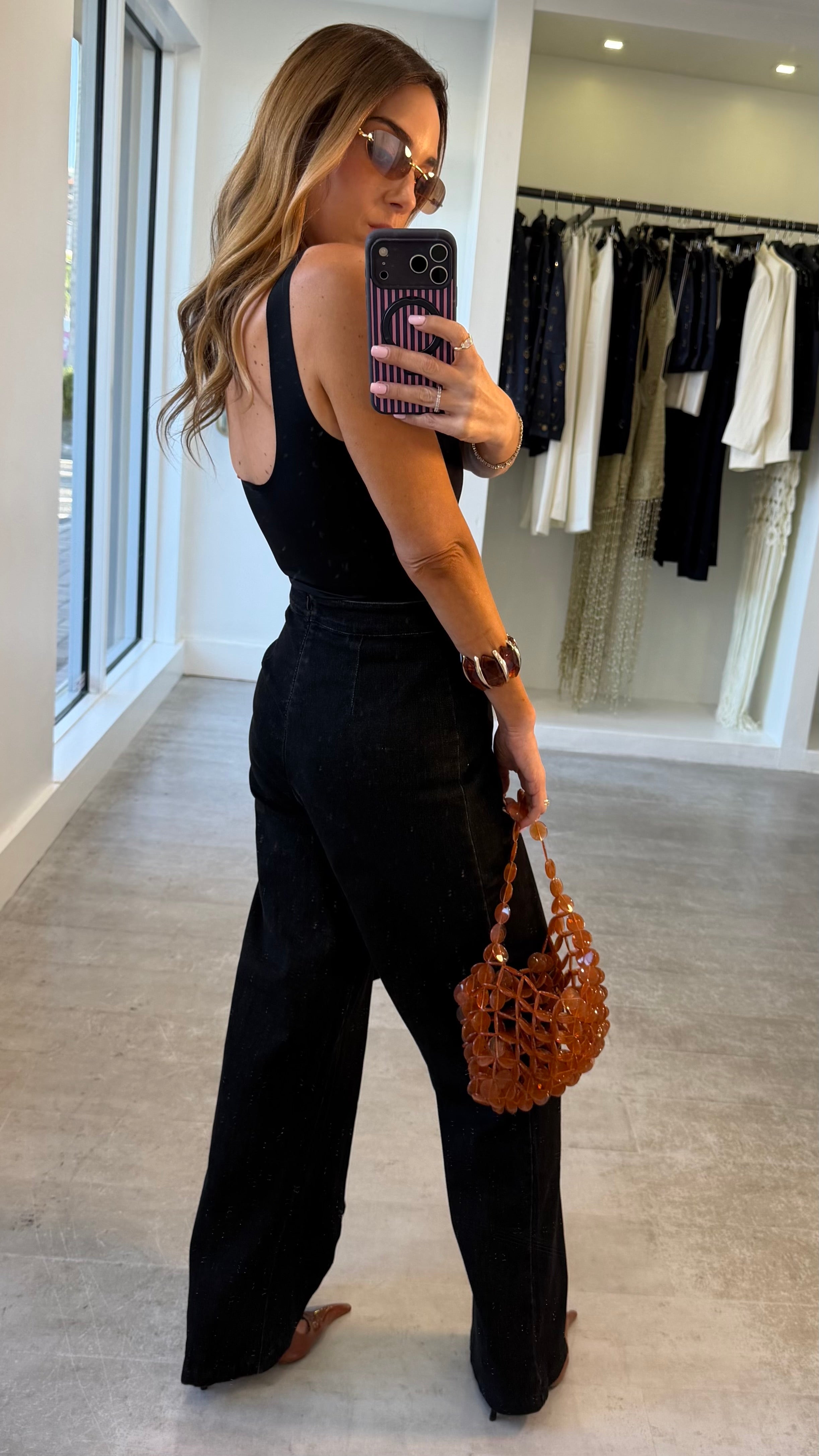BLACK EDGE BUTTON PANTS