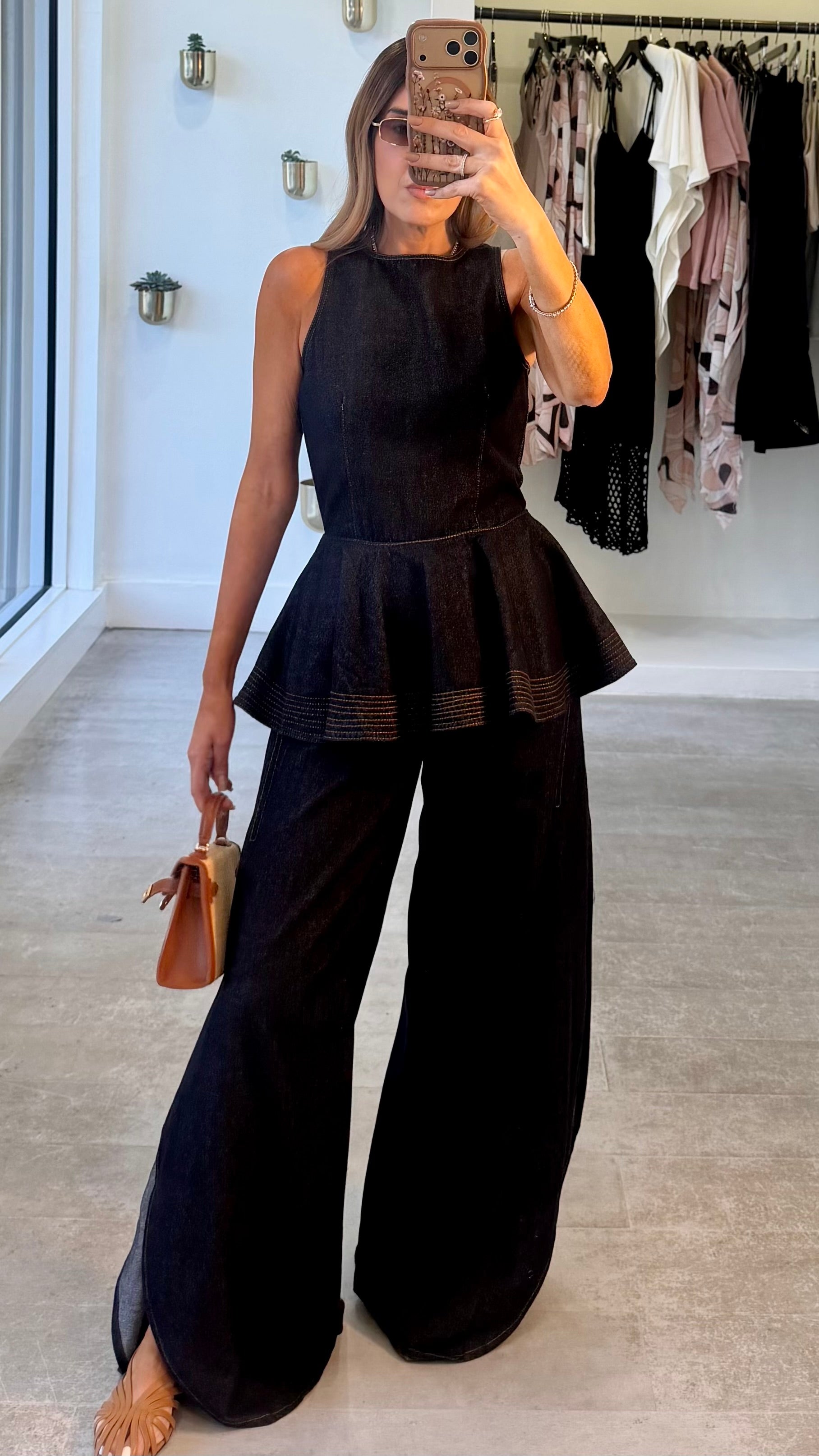 INDIGO PEPLUM SET