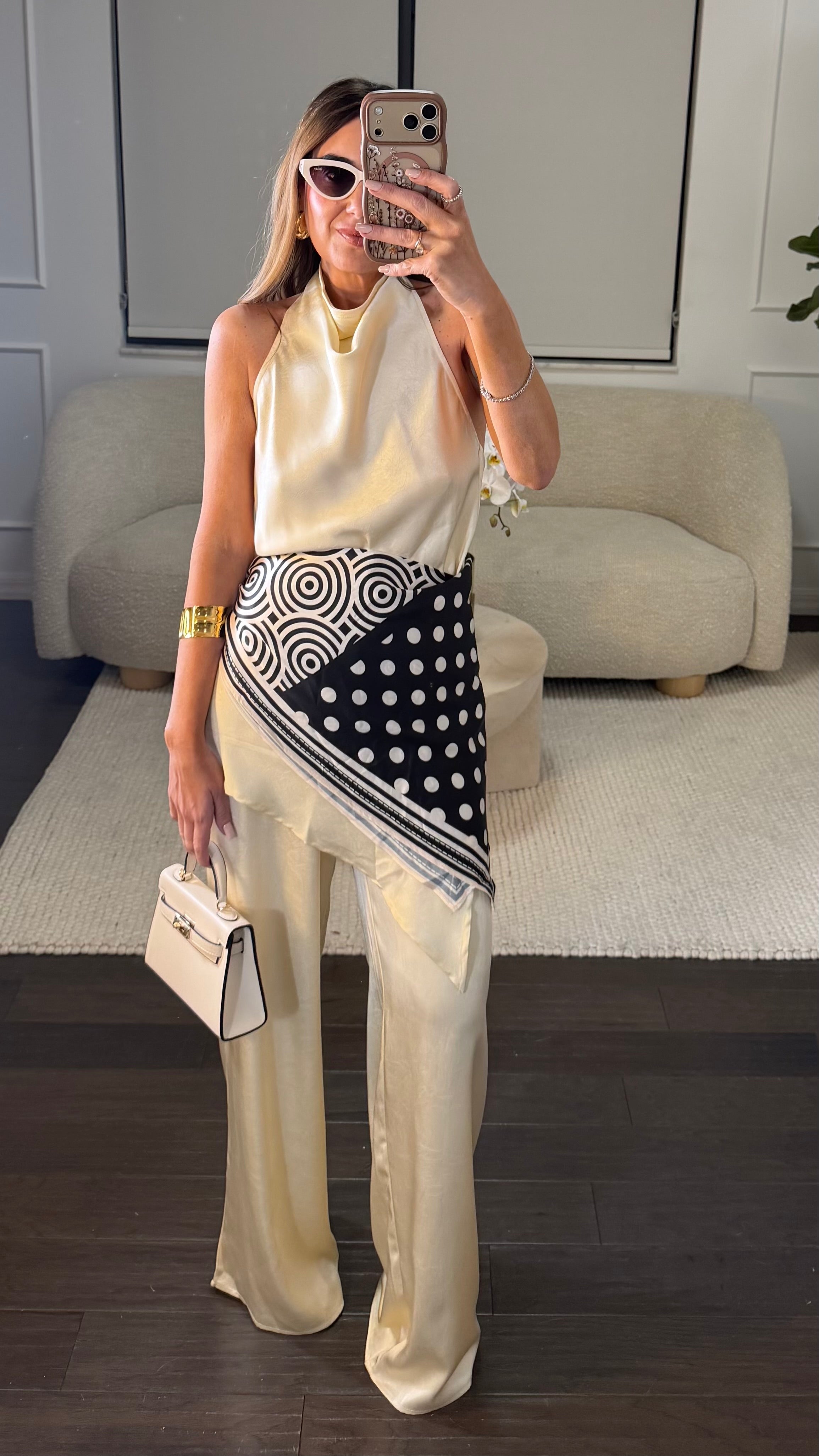 SILK POLKA BANDANA SET