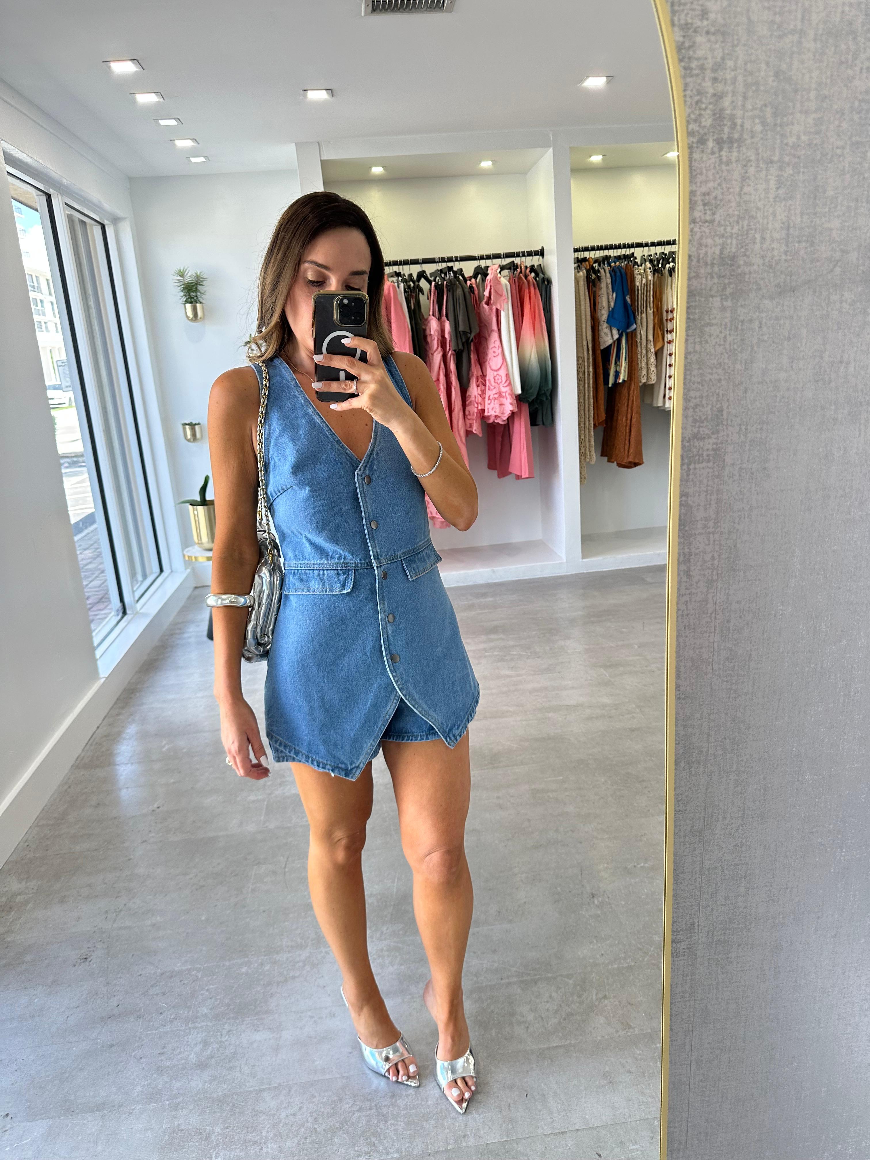 THE DENIM UTILITY ROMPER
