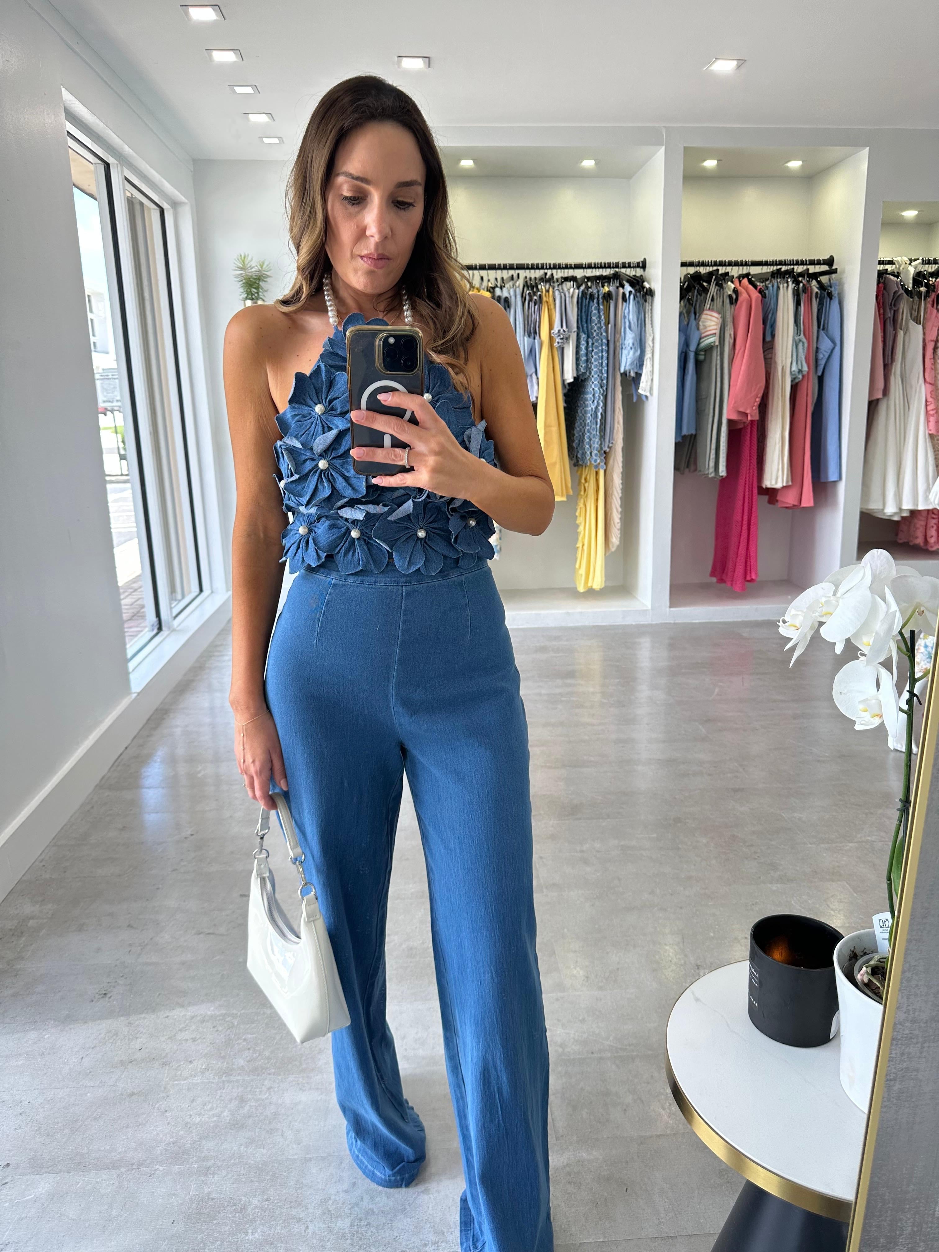 DENIM BLOSSOM DUO SET