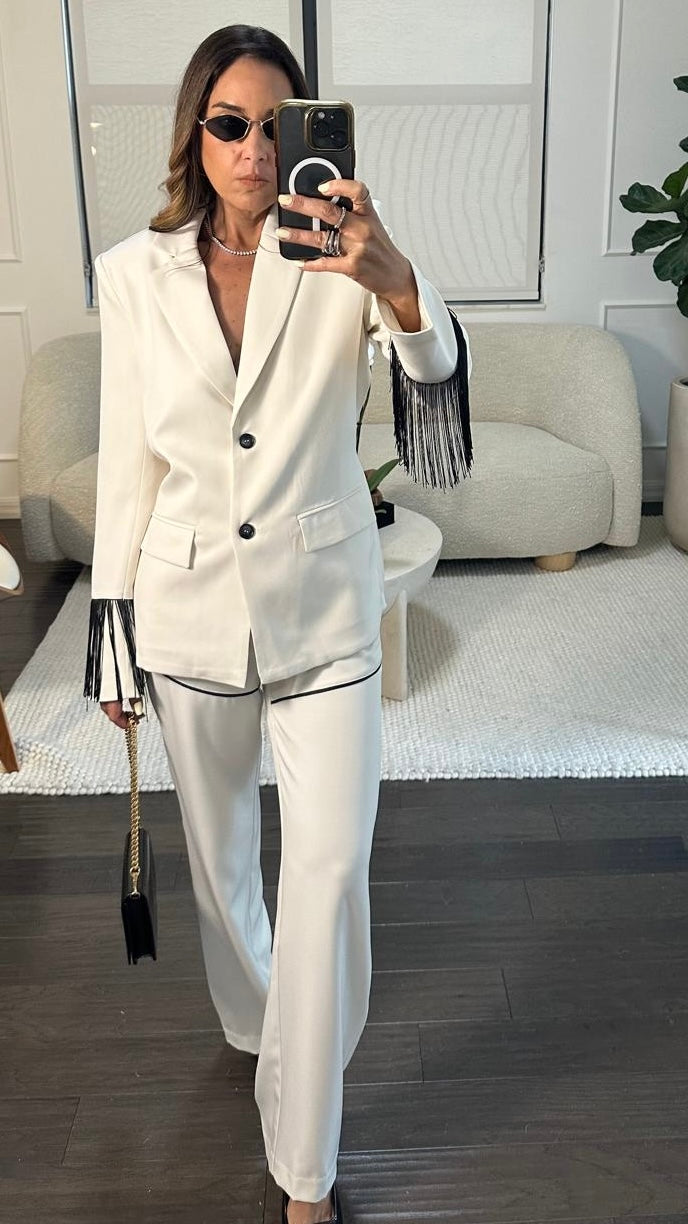BONE FRINGE BLAZER SET