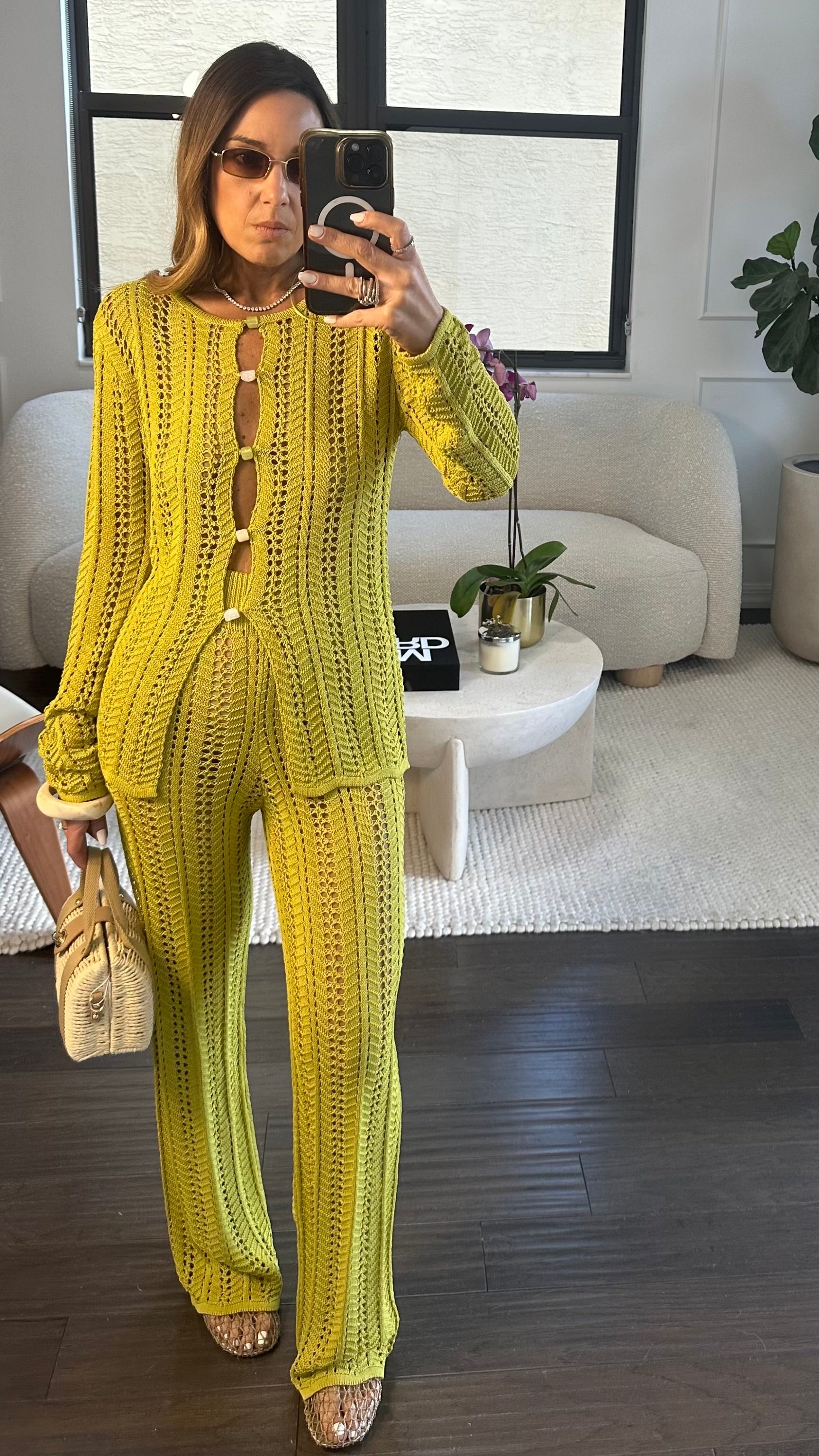 LIME BEADED CROCHET SET