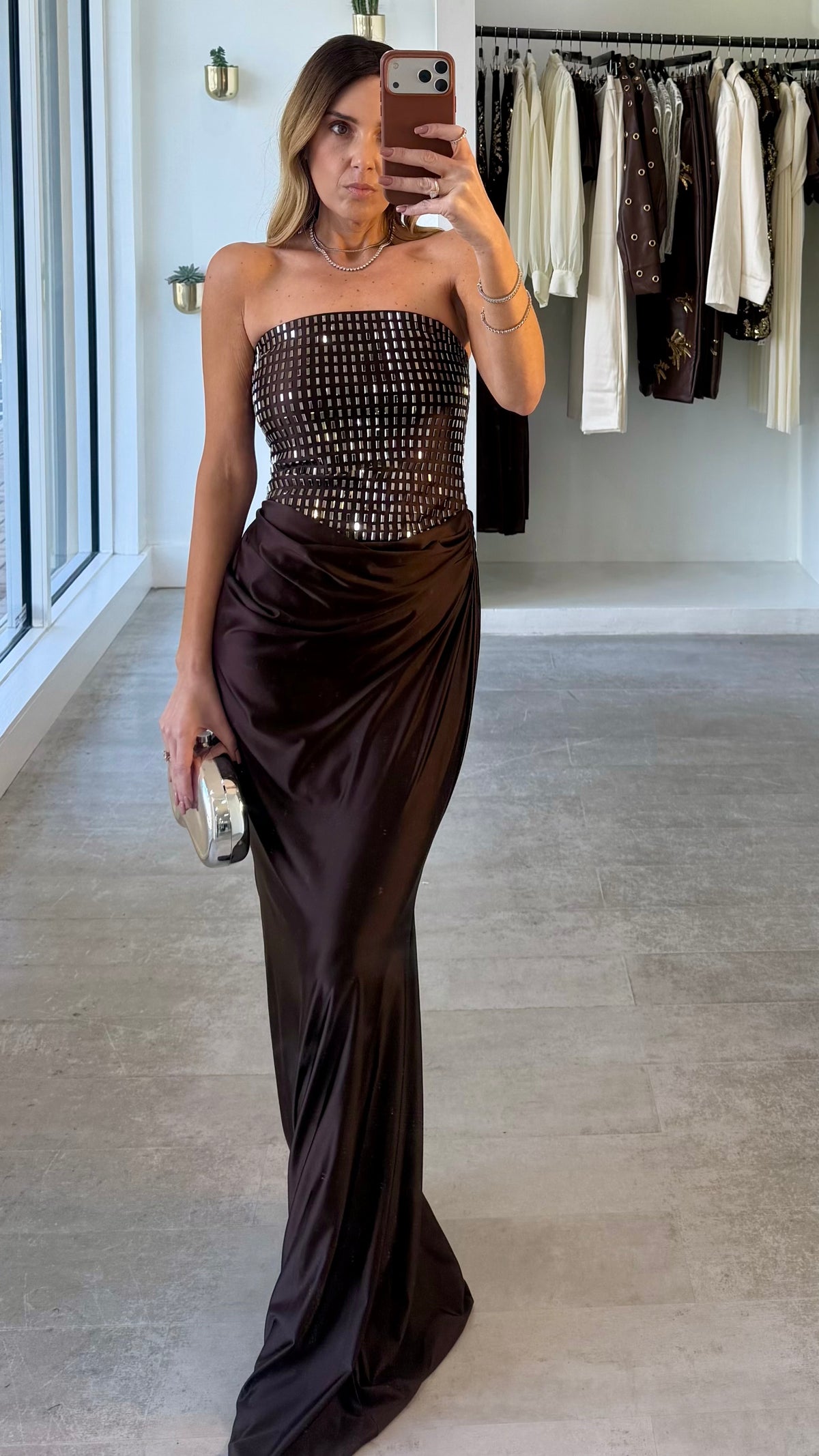 ONYX DRAPED DRESS