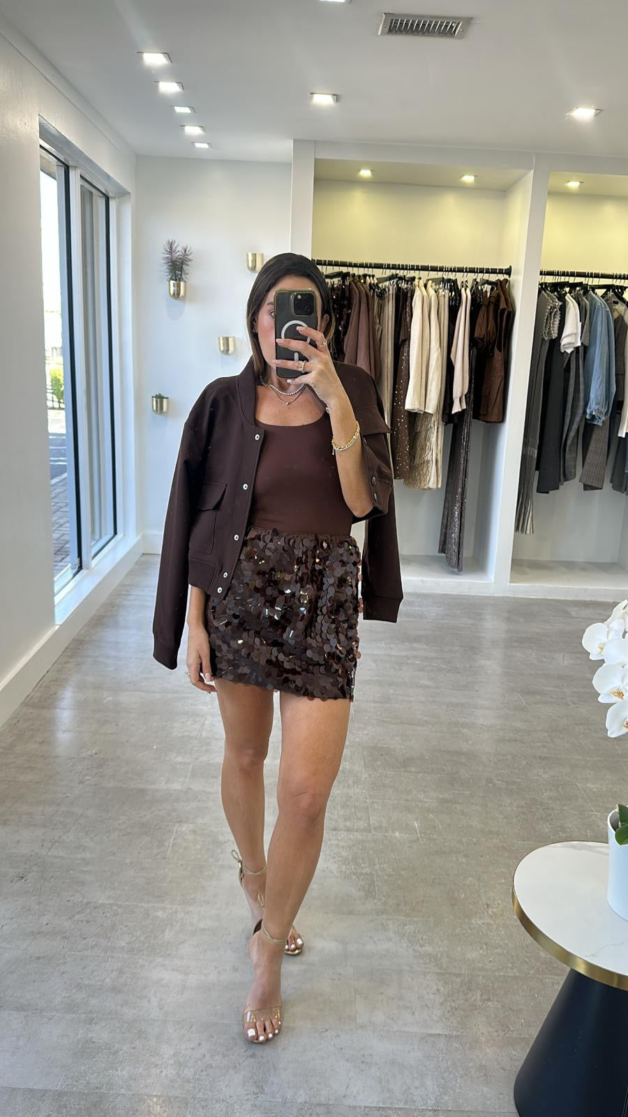 COCOA SEQUIN SKIRT