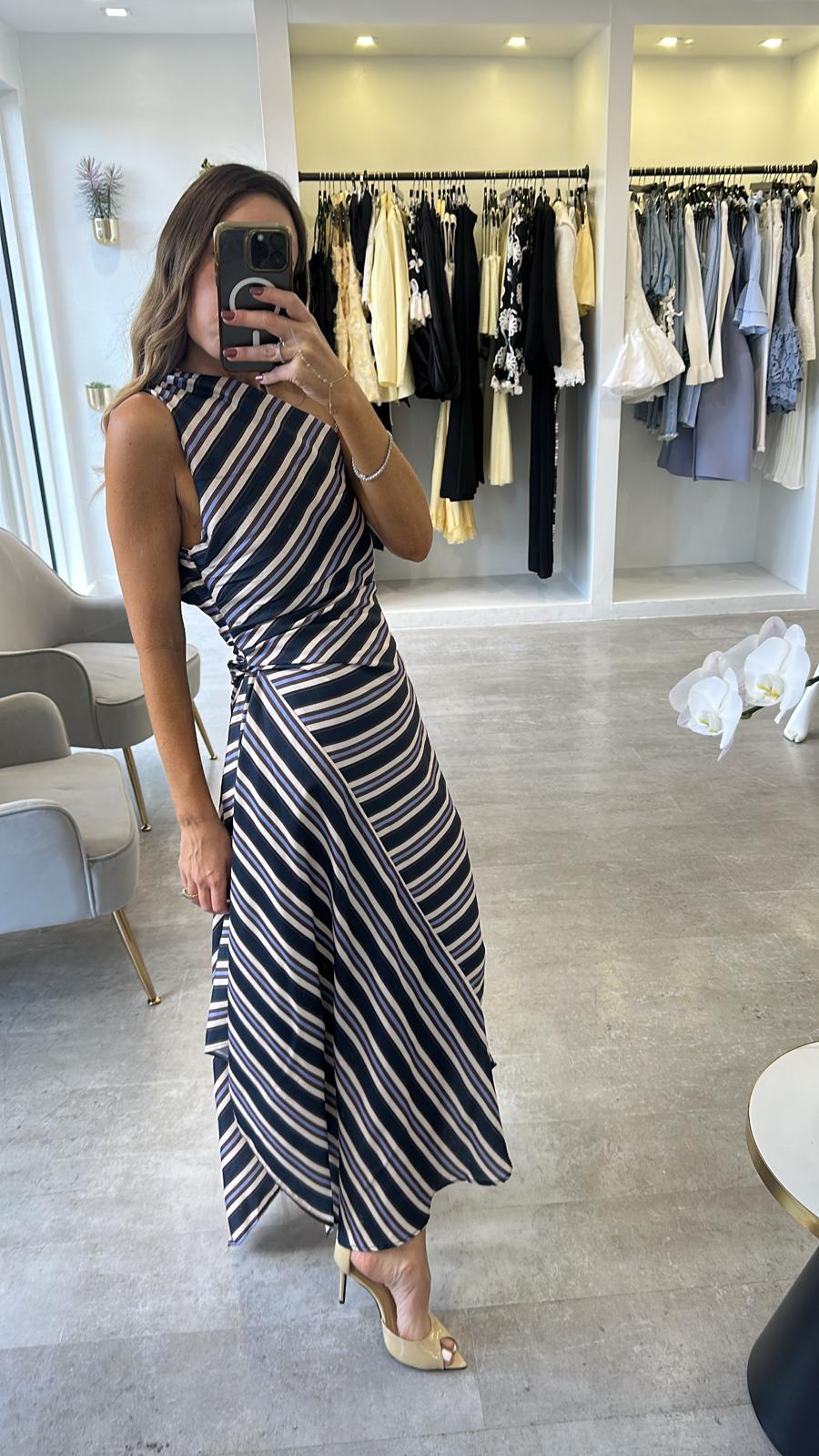 ASYMMETRICAL STRIPE MIDI