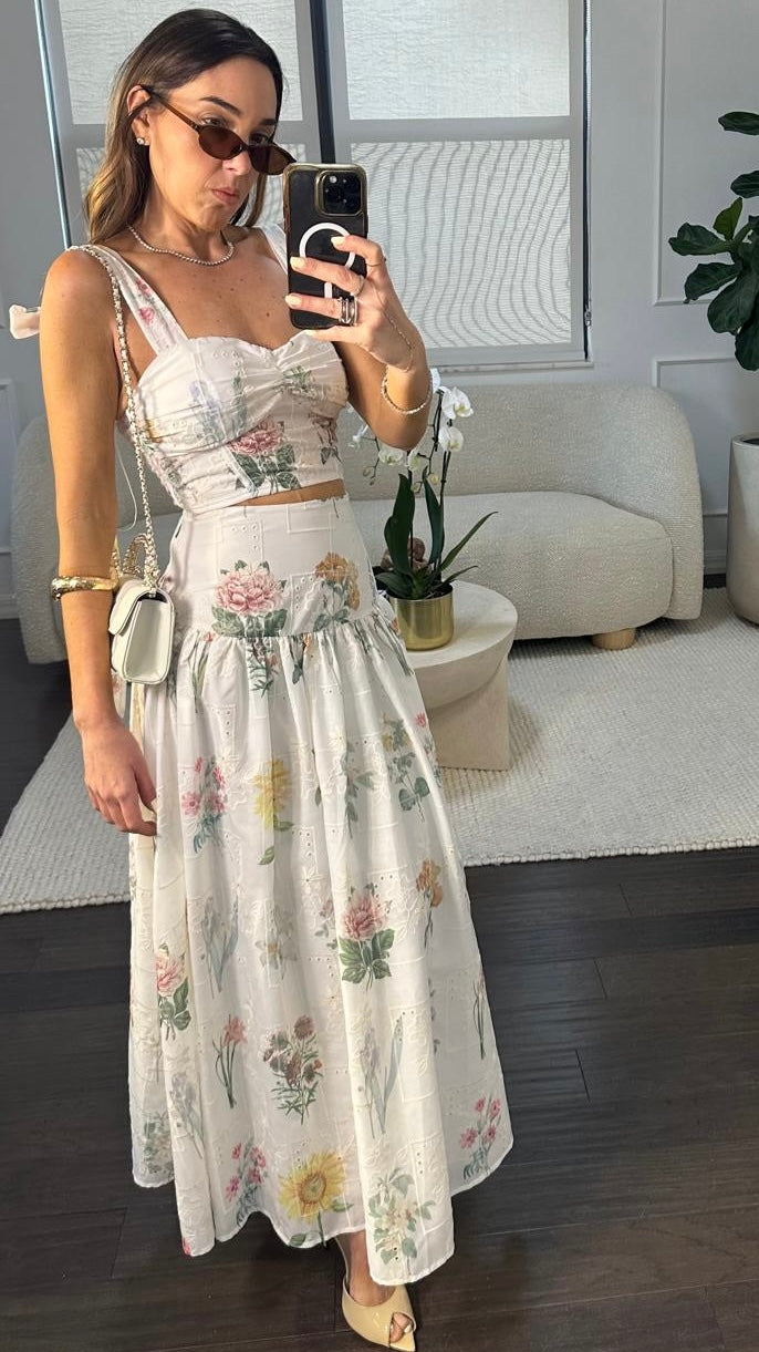 FLORAL CORSET SKIRT SET