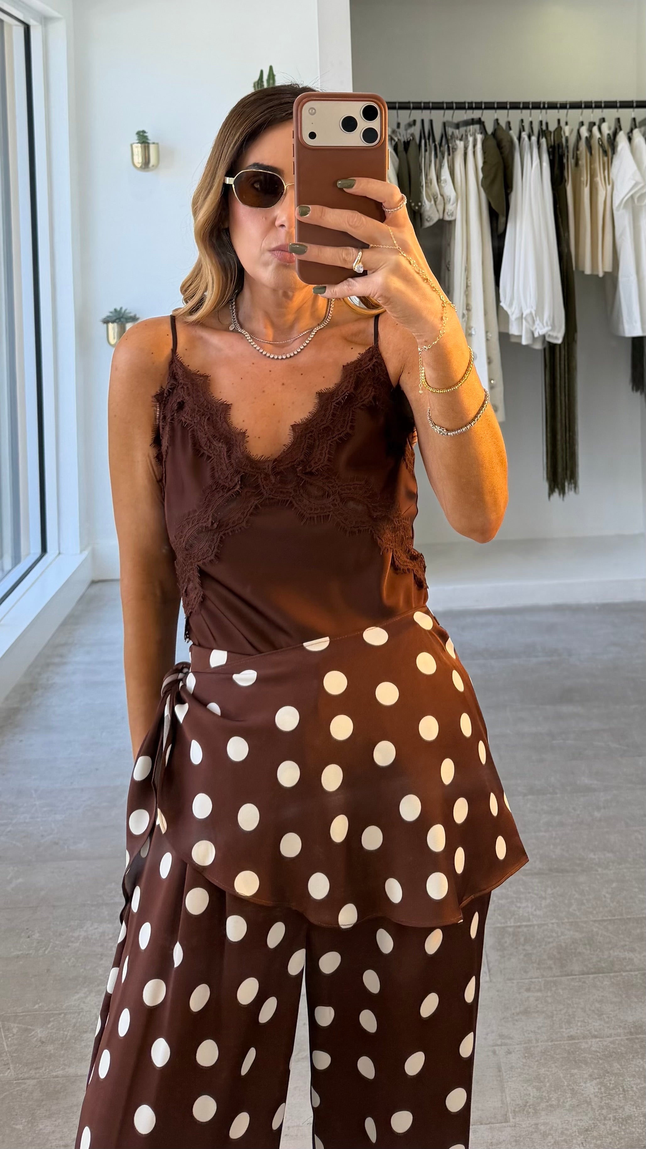 BROWN LACE CAMI