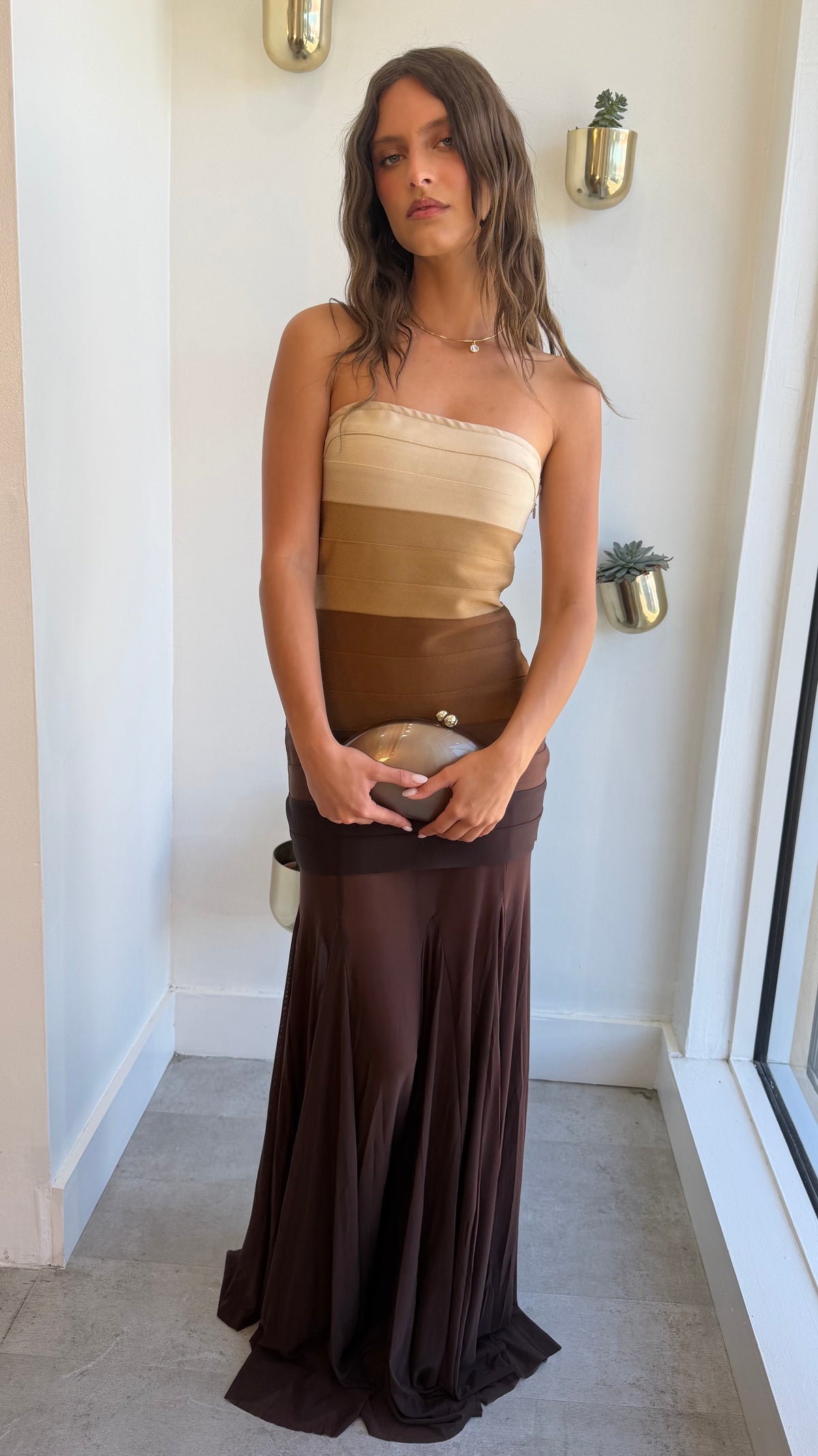 COFFE OMBRÉ DRESS