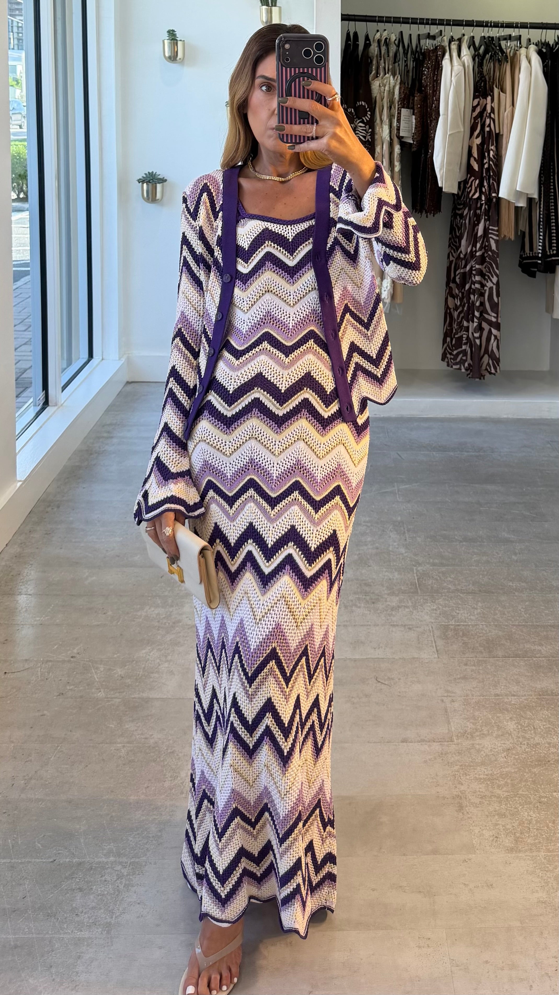 AMETHYST ZIGZAG CARDI