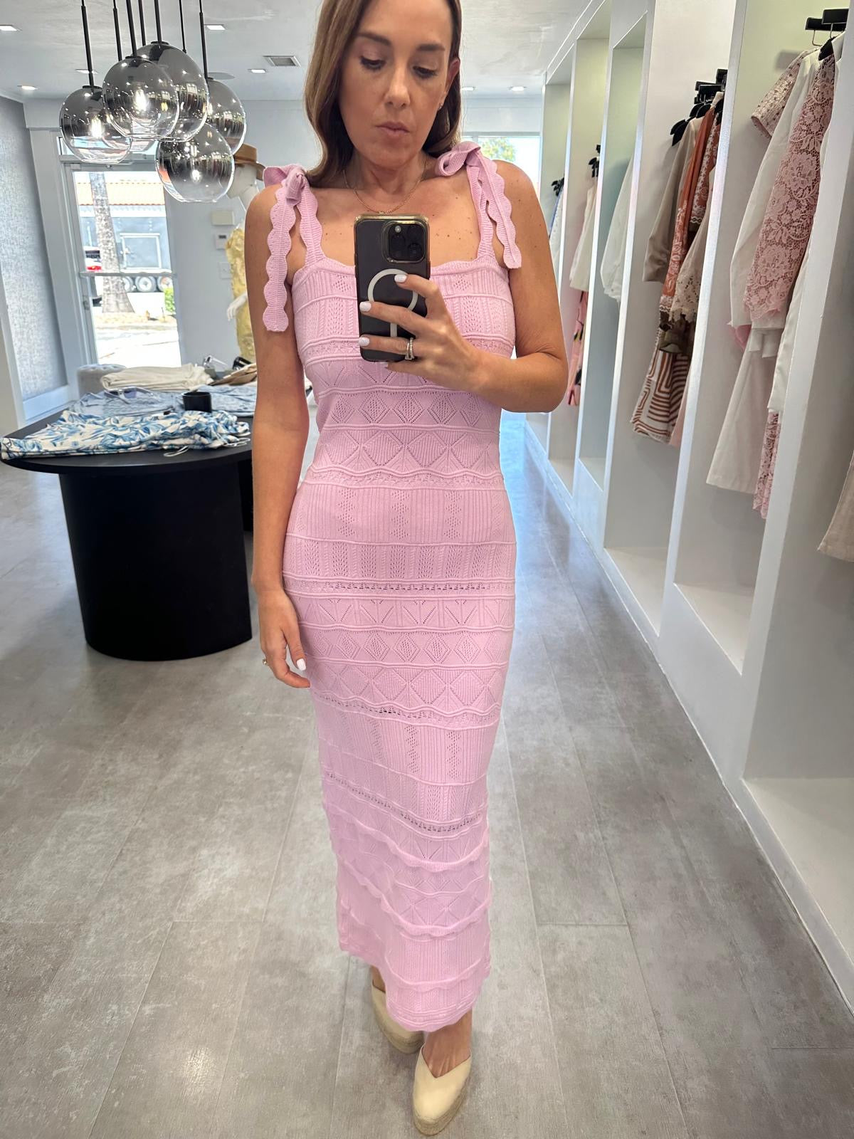 LILA SCALLOPED MIDI