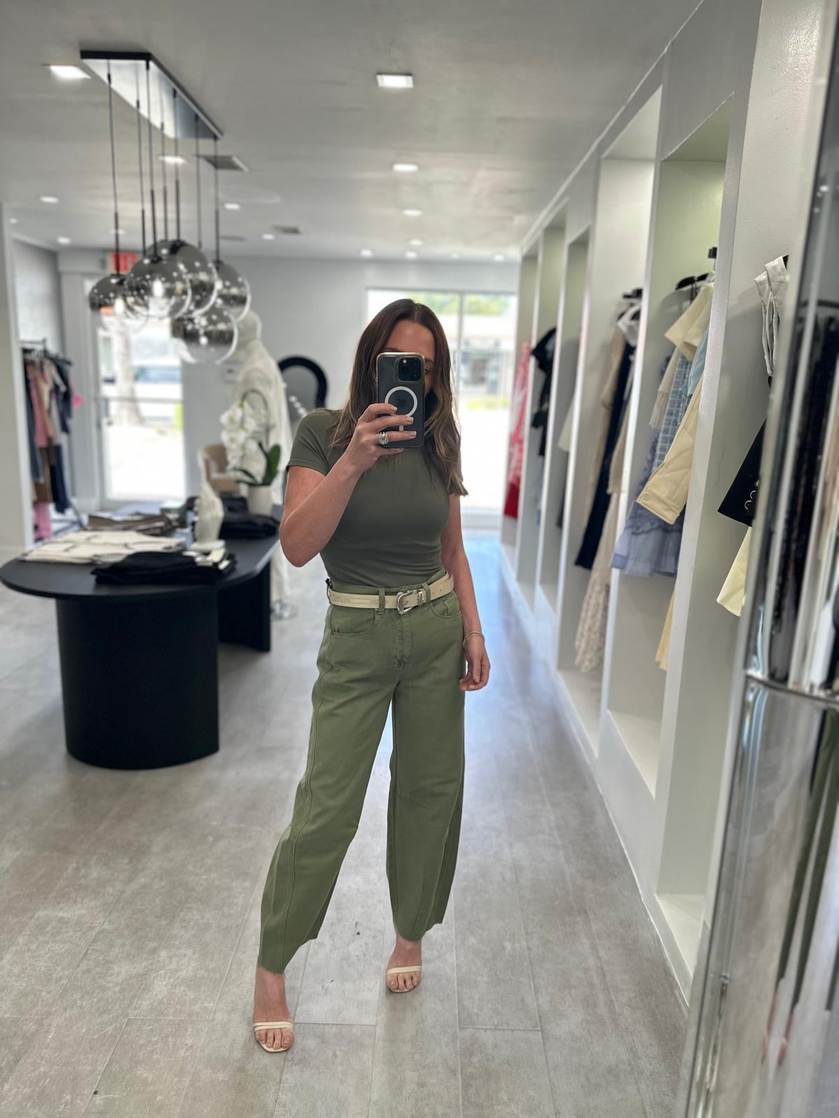Olive basic top