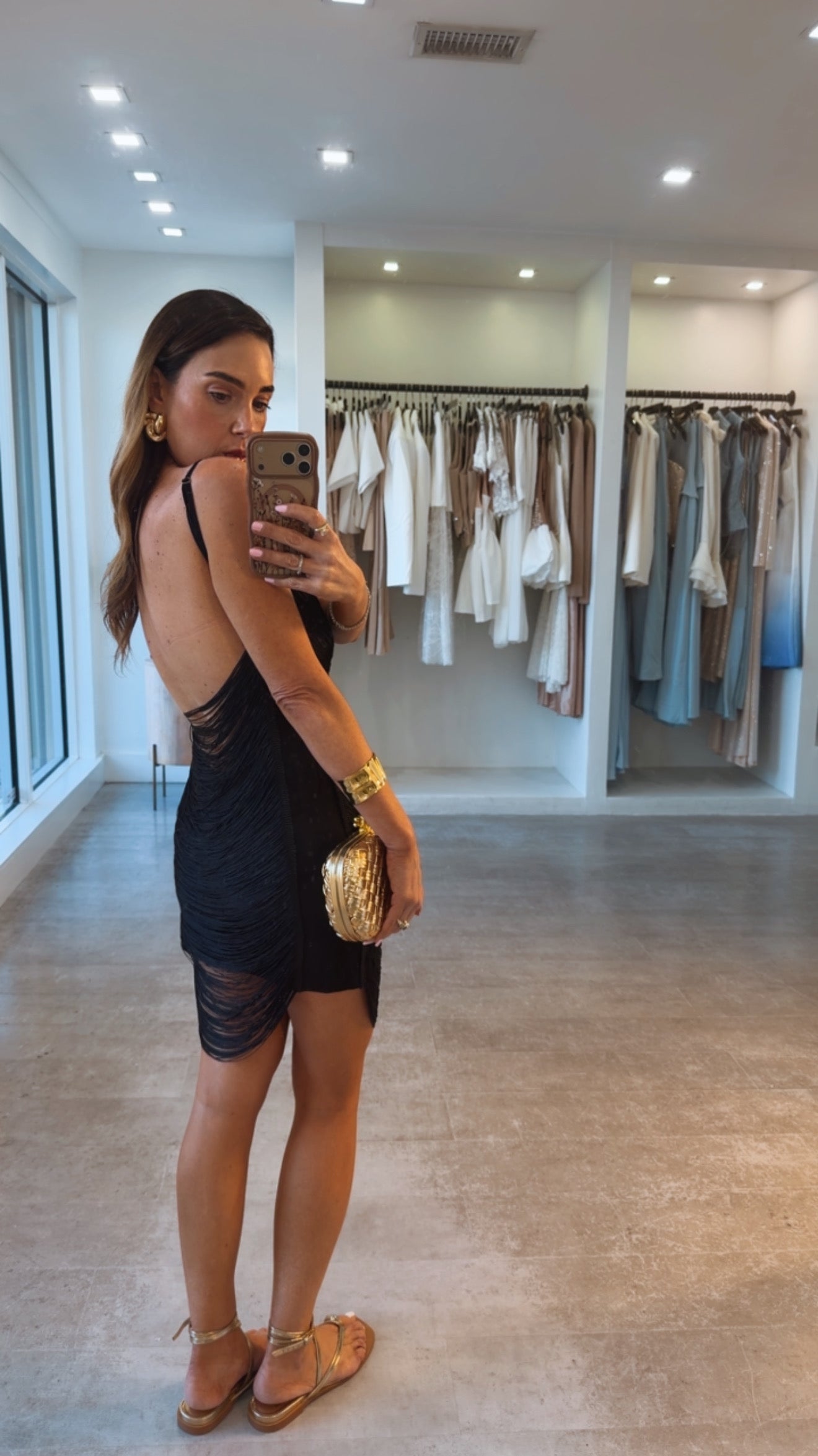BLACK FRINGE DRESS