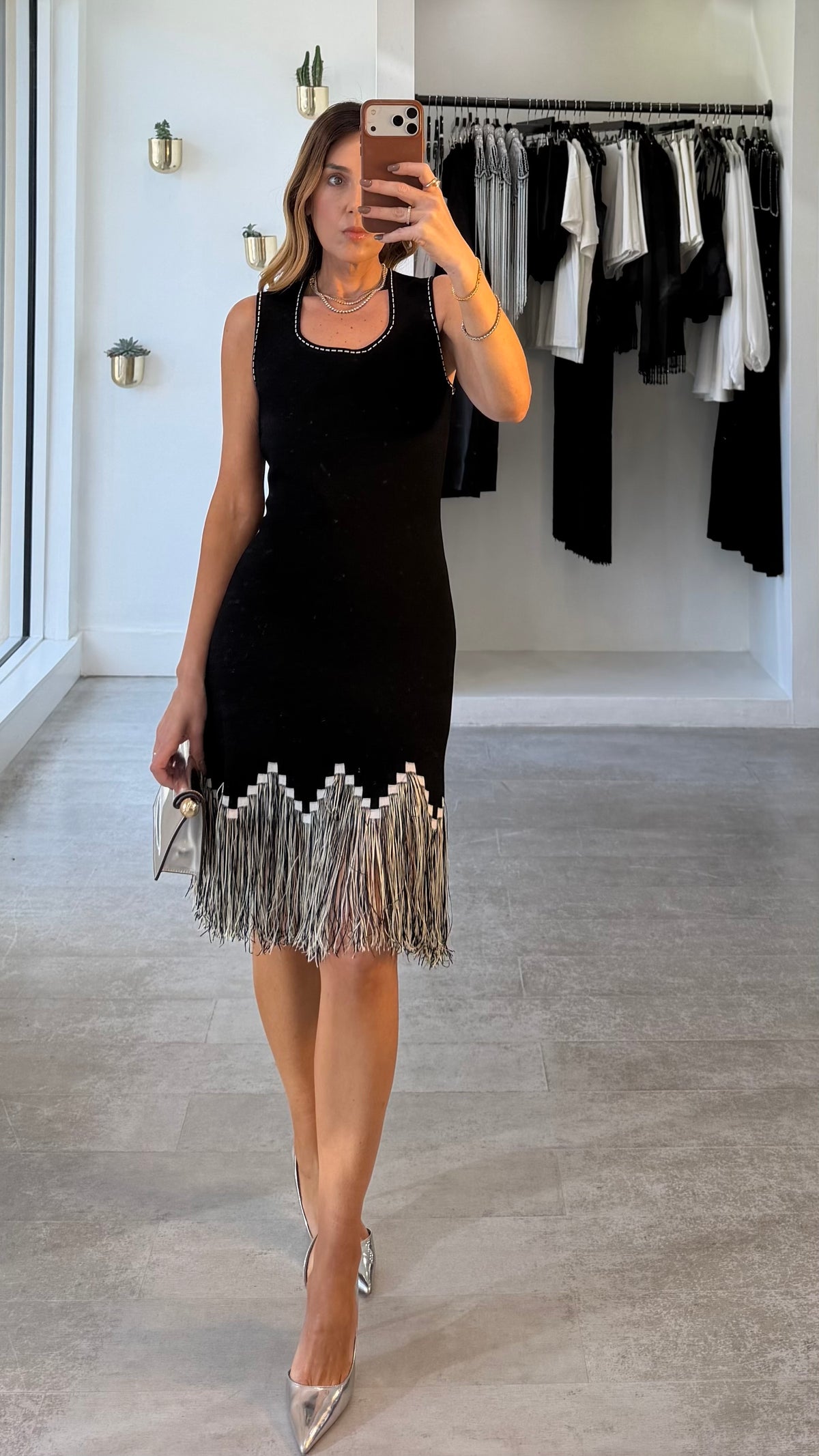 SILVER FRINGE DRESS