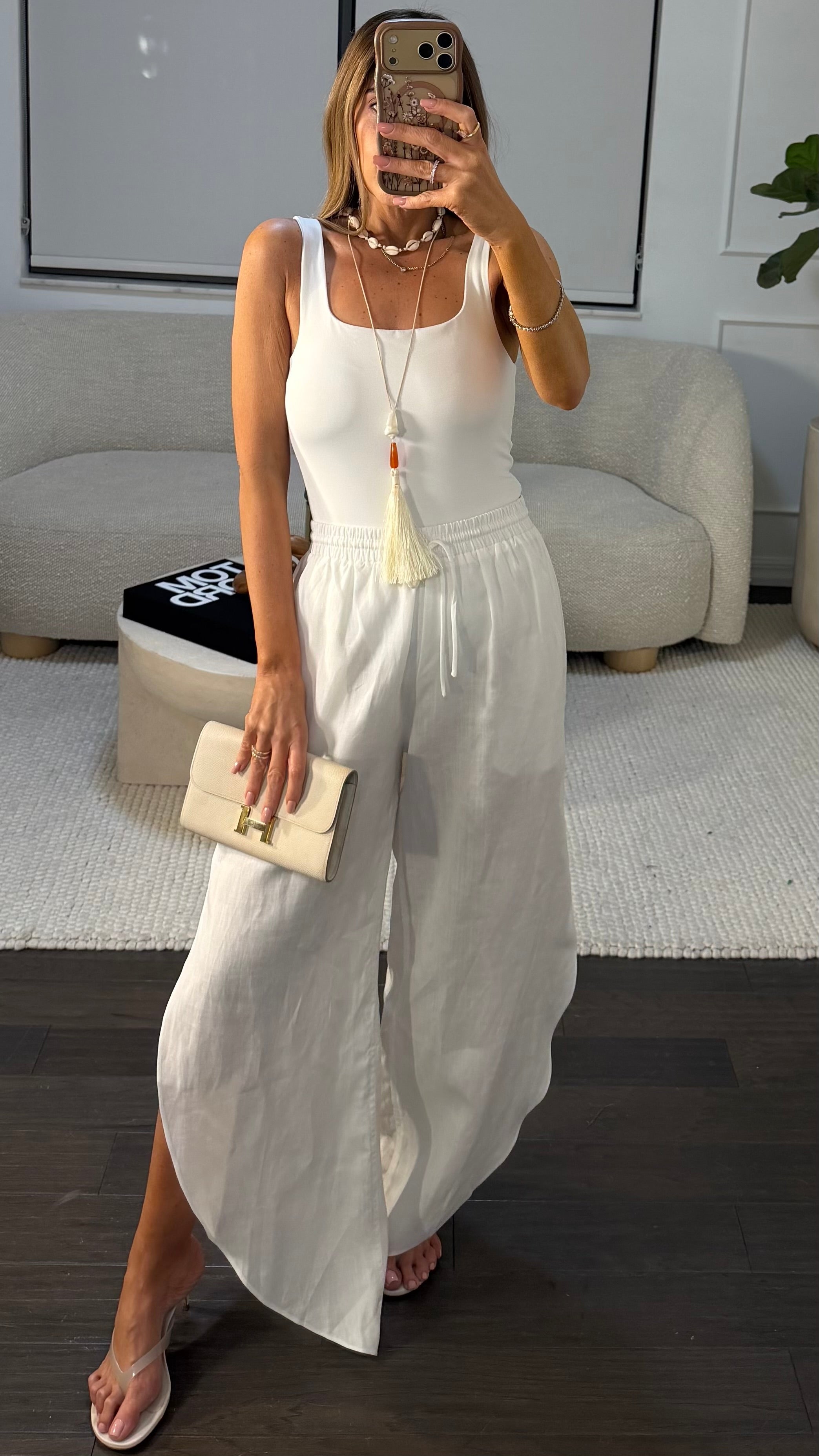 ELAN WHITE STRING PANTS