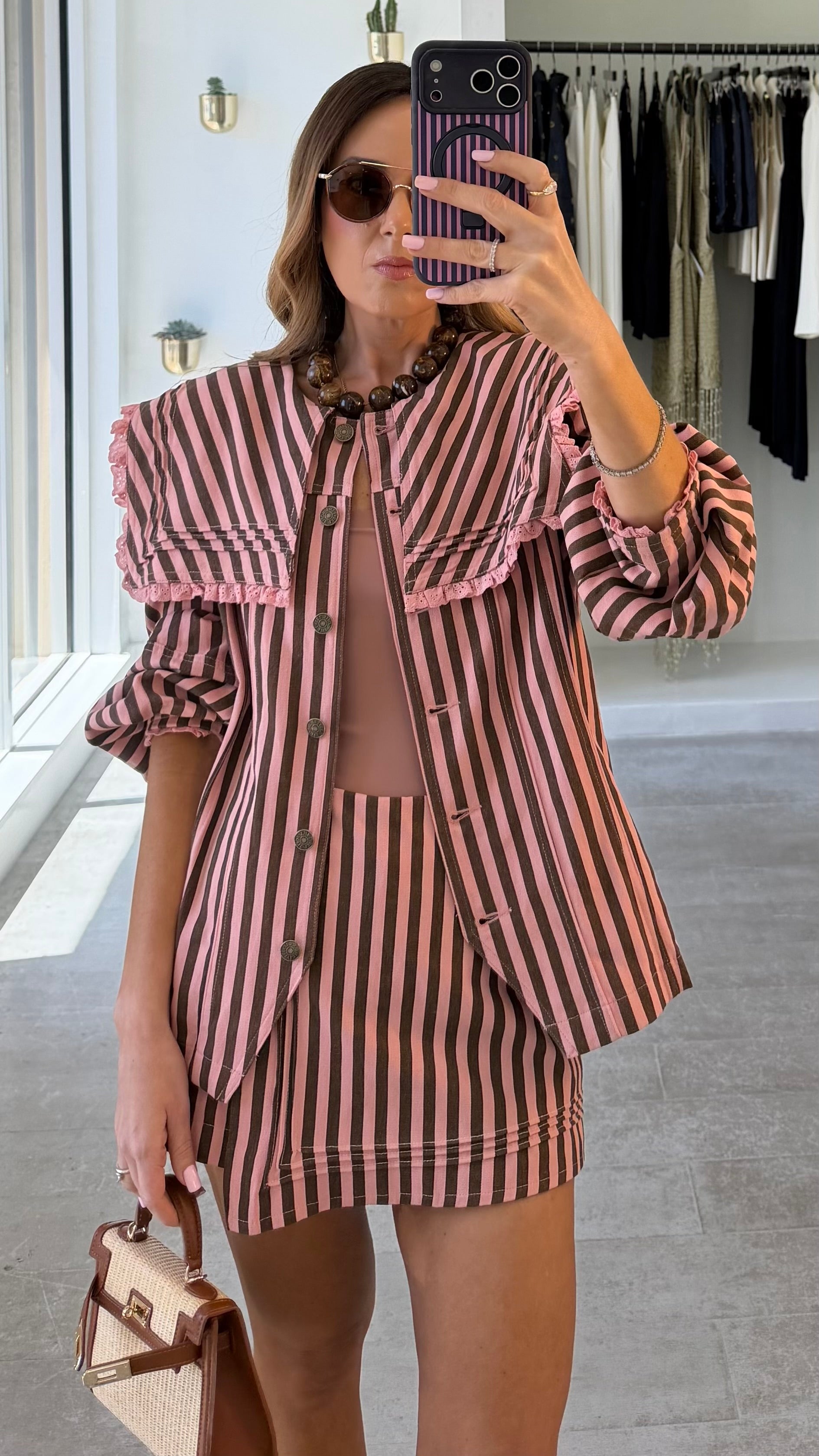 PINK STRIPE EDIT JACKET