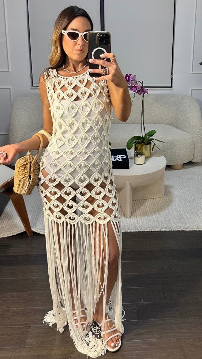 PEARL FRINGE COVER DRESS