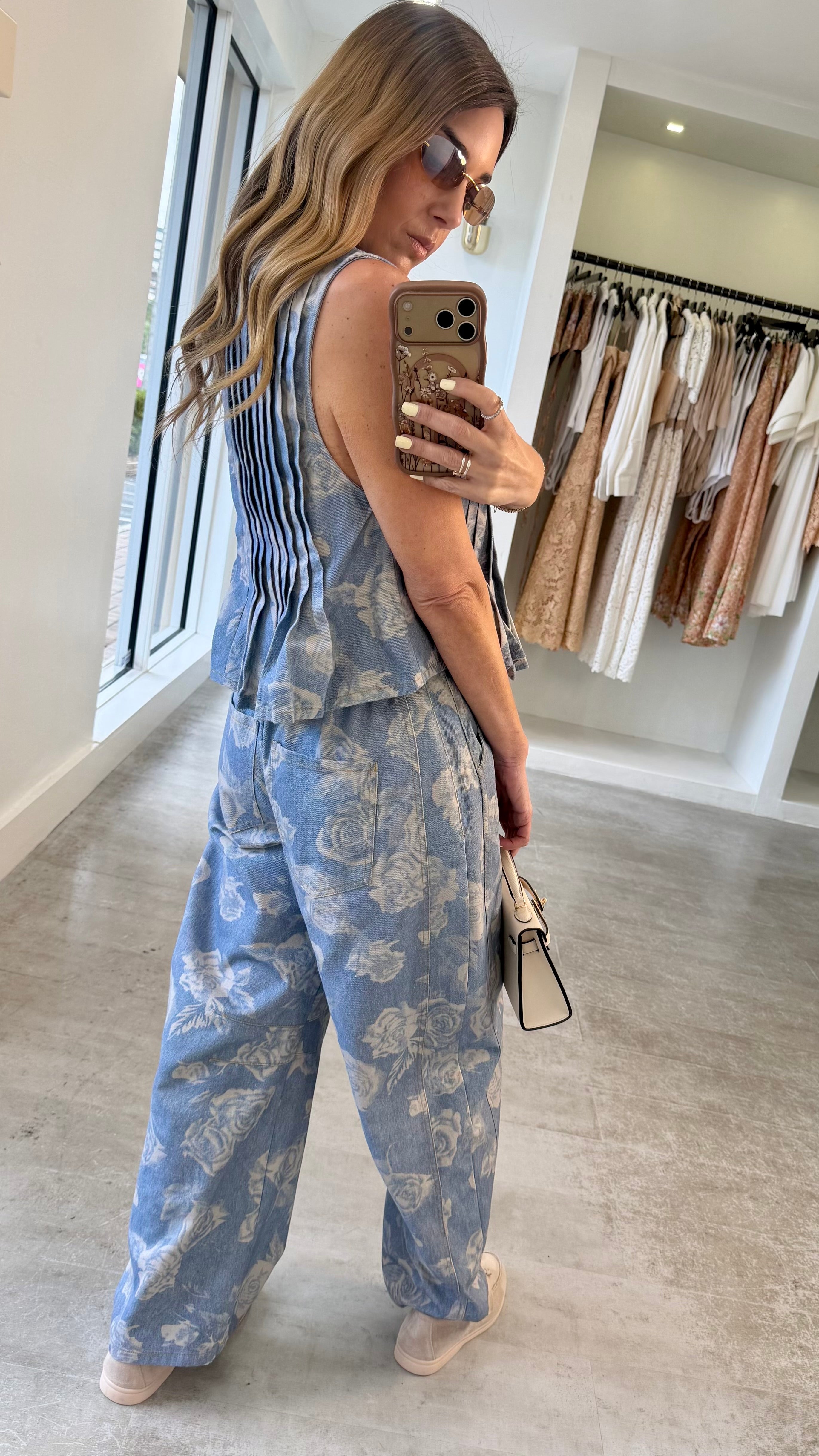 DENIM ROSETTE SET