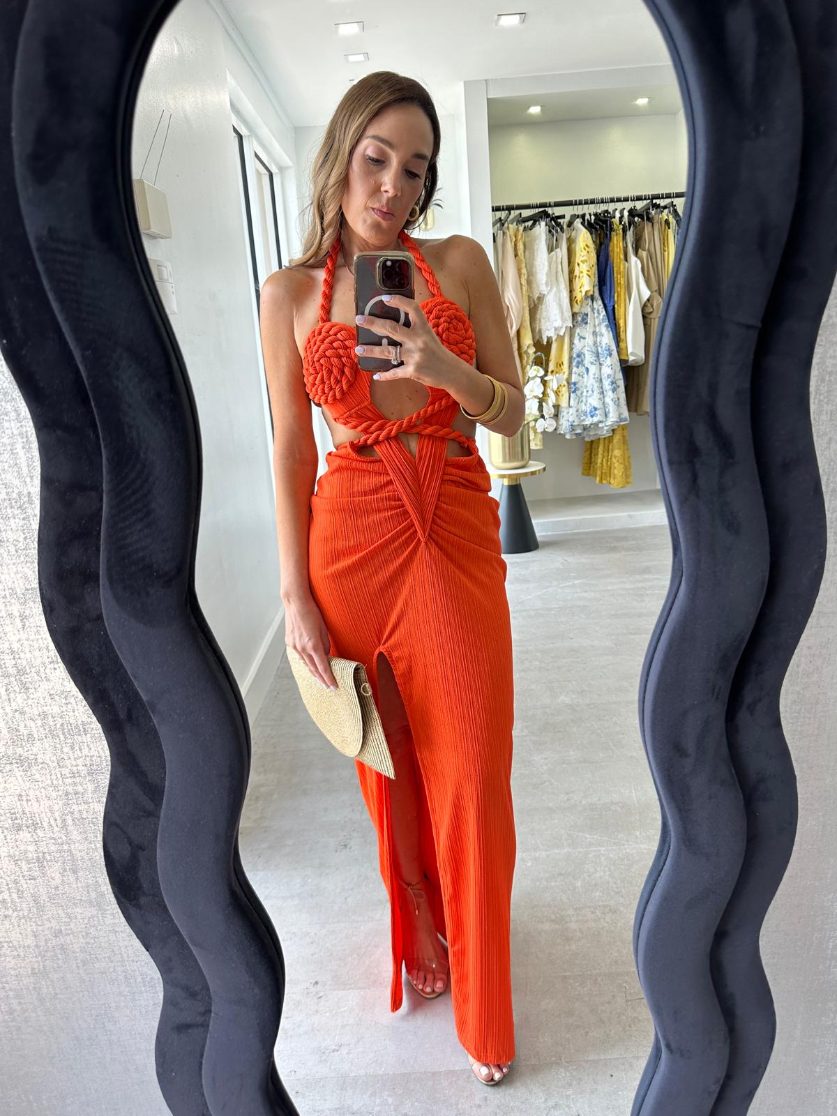 TANGERINE BLOOM DRESS