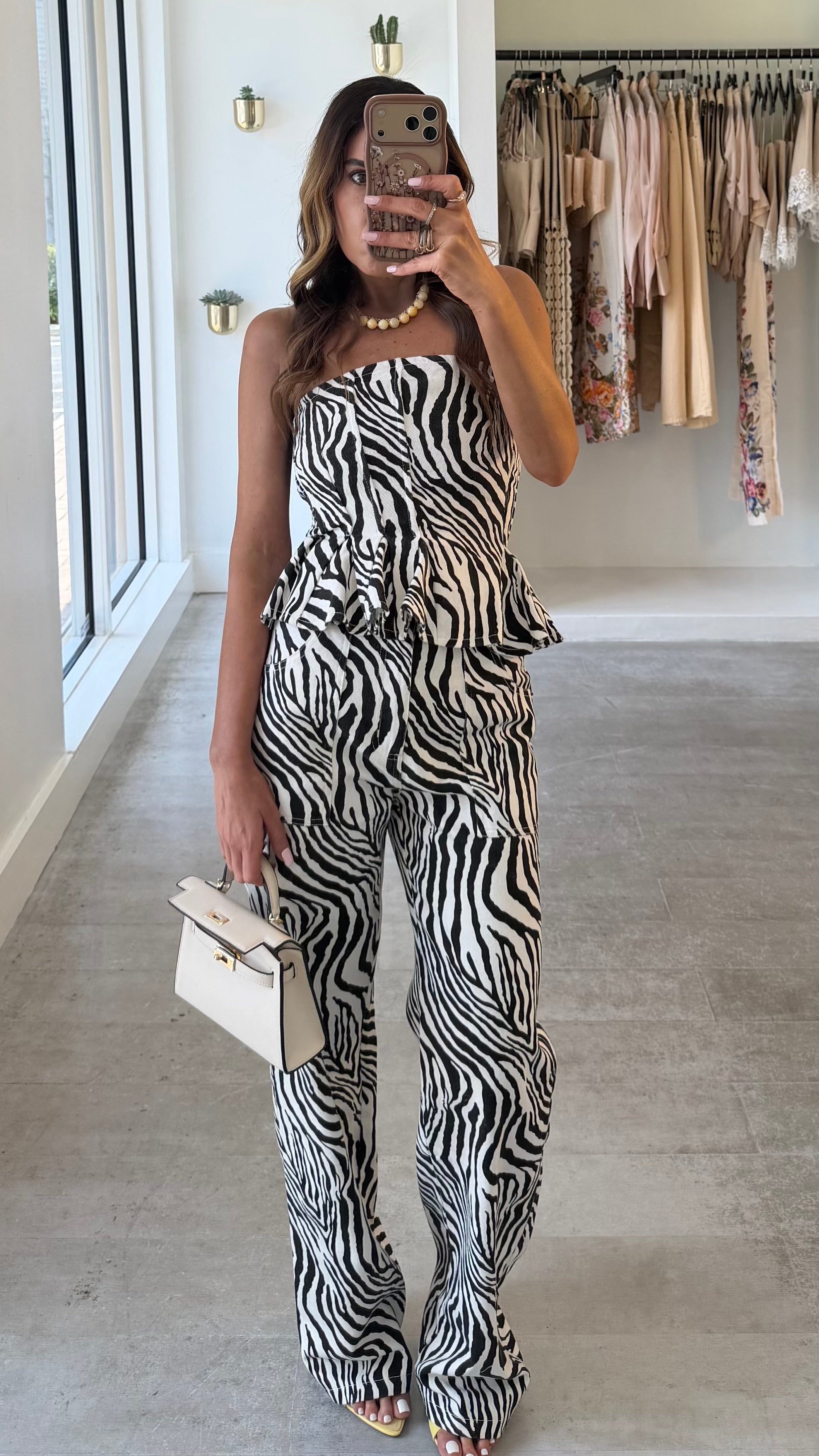 ZEBRA RUFFLE PANT SET