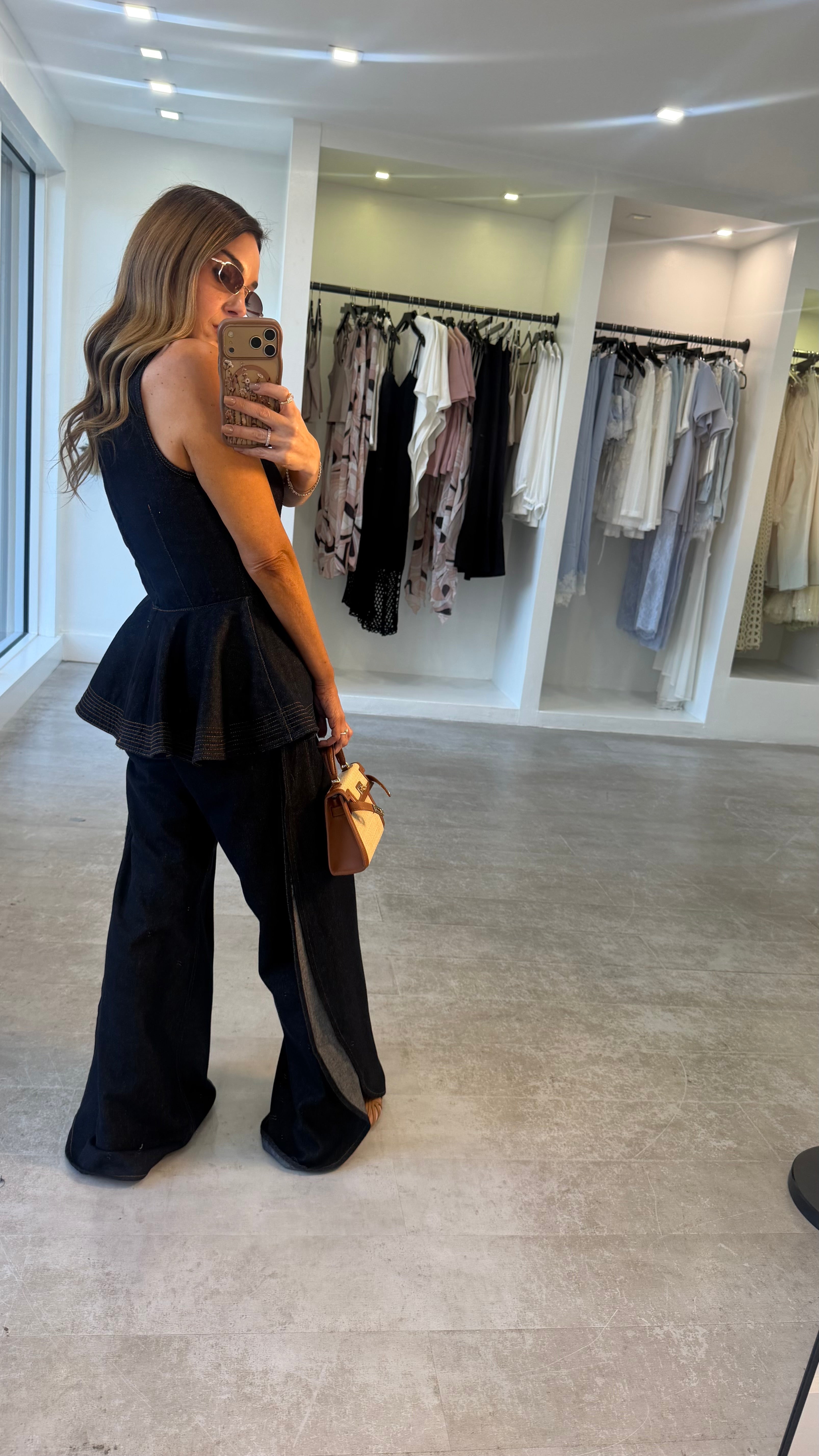INDIGO PEPLUM SET