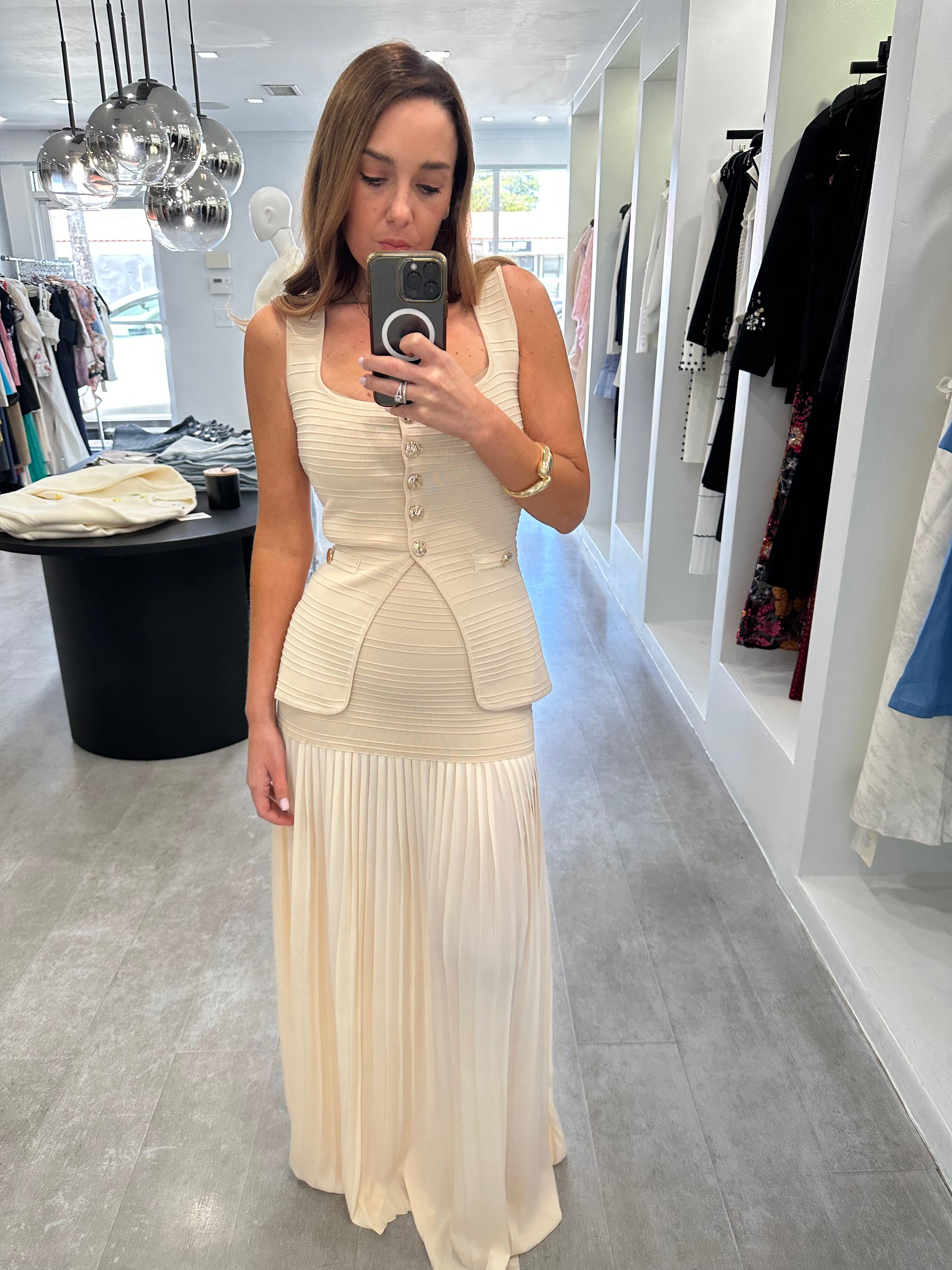 BONE MAXI PLEATED SET