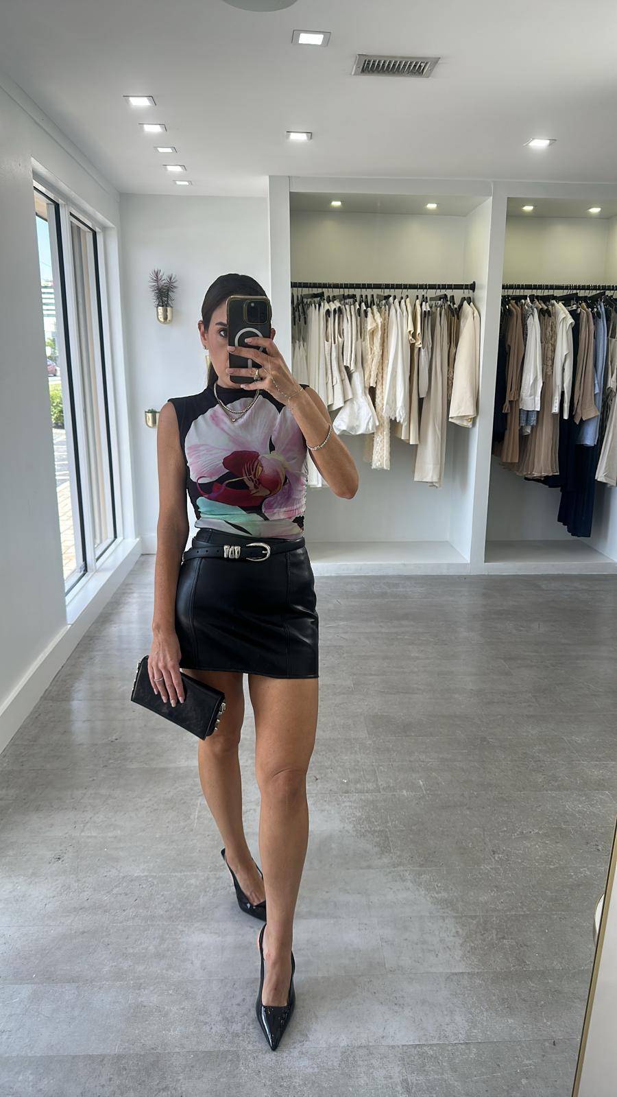 FLORAL MESH TOP