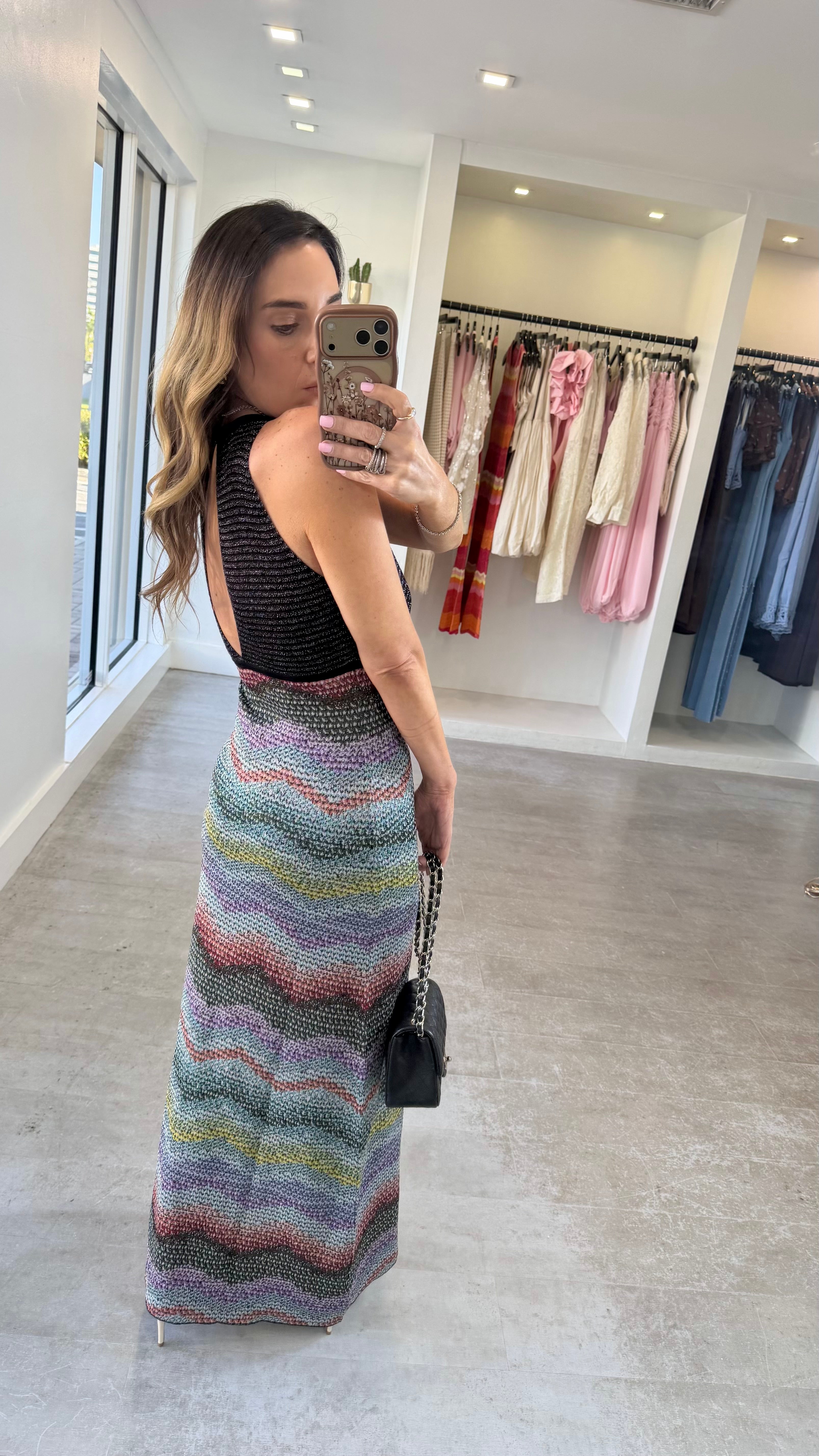 COLOR SHINE ZIGZAG DRESS