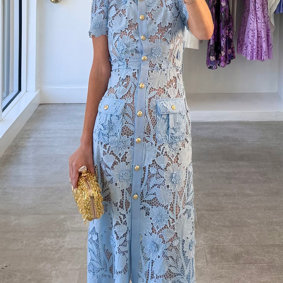 blue dress dillards Lace Midi Lace Dress Mac Duggal Blue Sleeveless Embroidered Lace Tiered Midi Dress Mini dress US Size:XXL - US 12 size:14 Pastel Flowers Lace Dress
