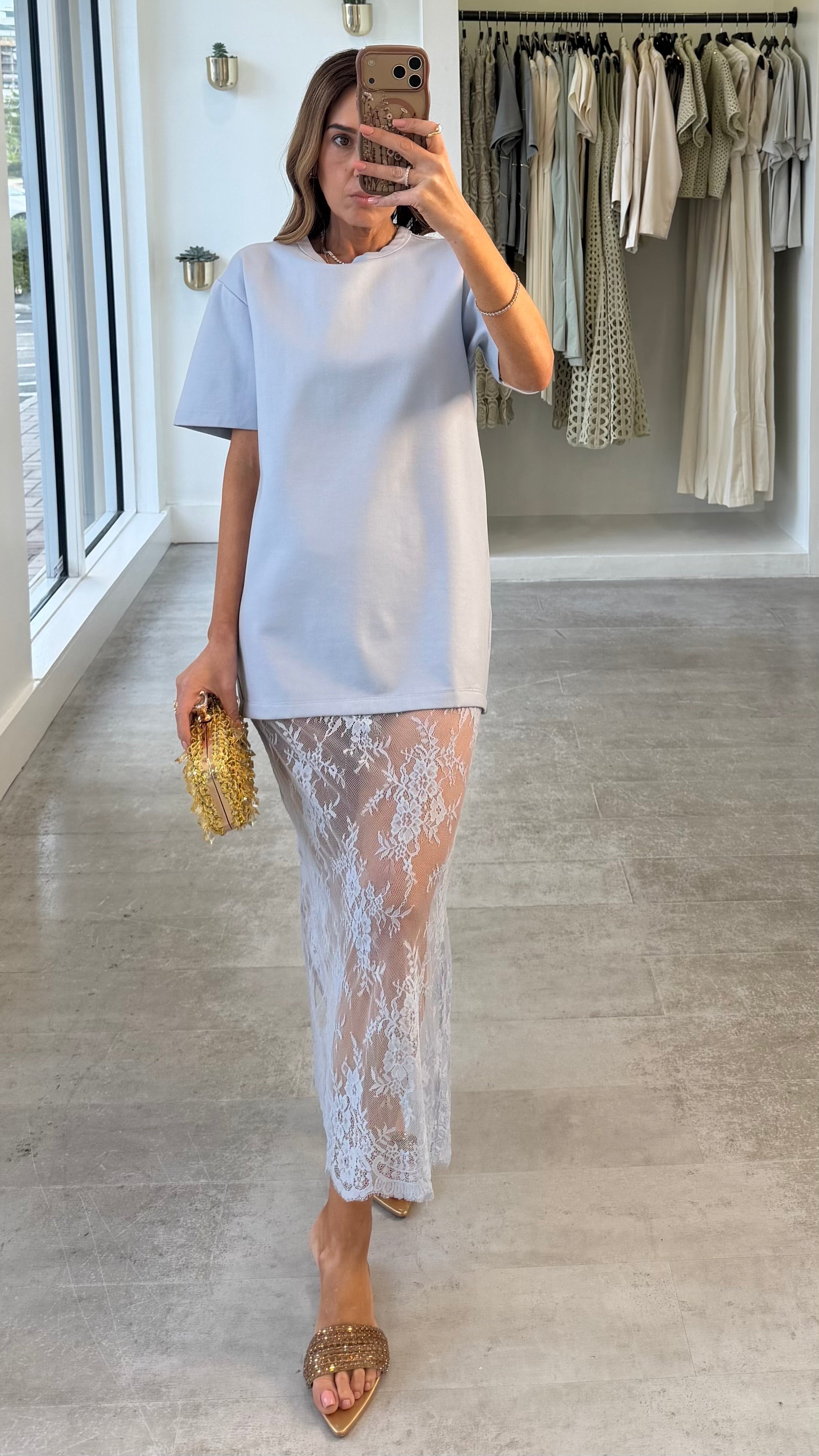 AZULE LACE TSHIRT DRESS