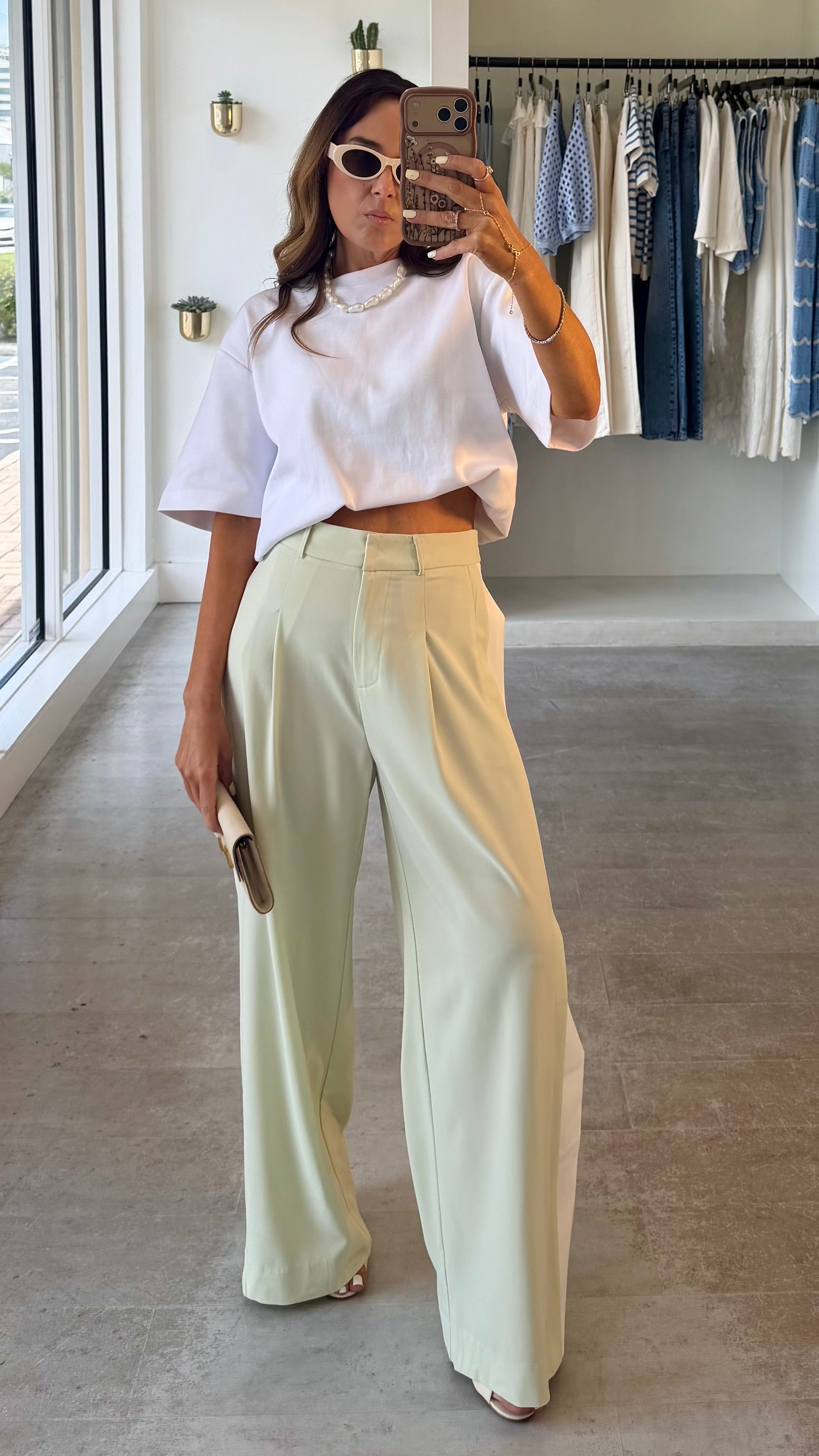 PISTACHIO TAILORED PANTS