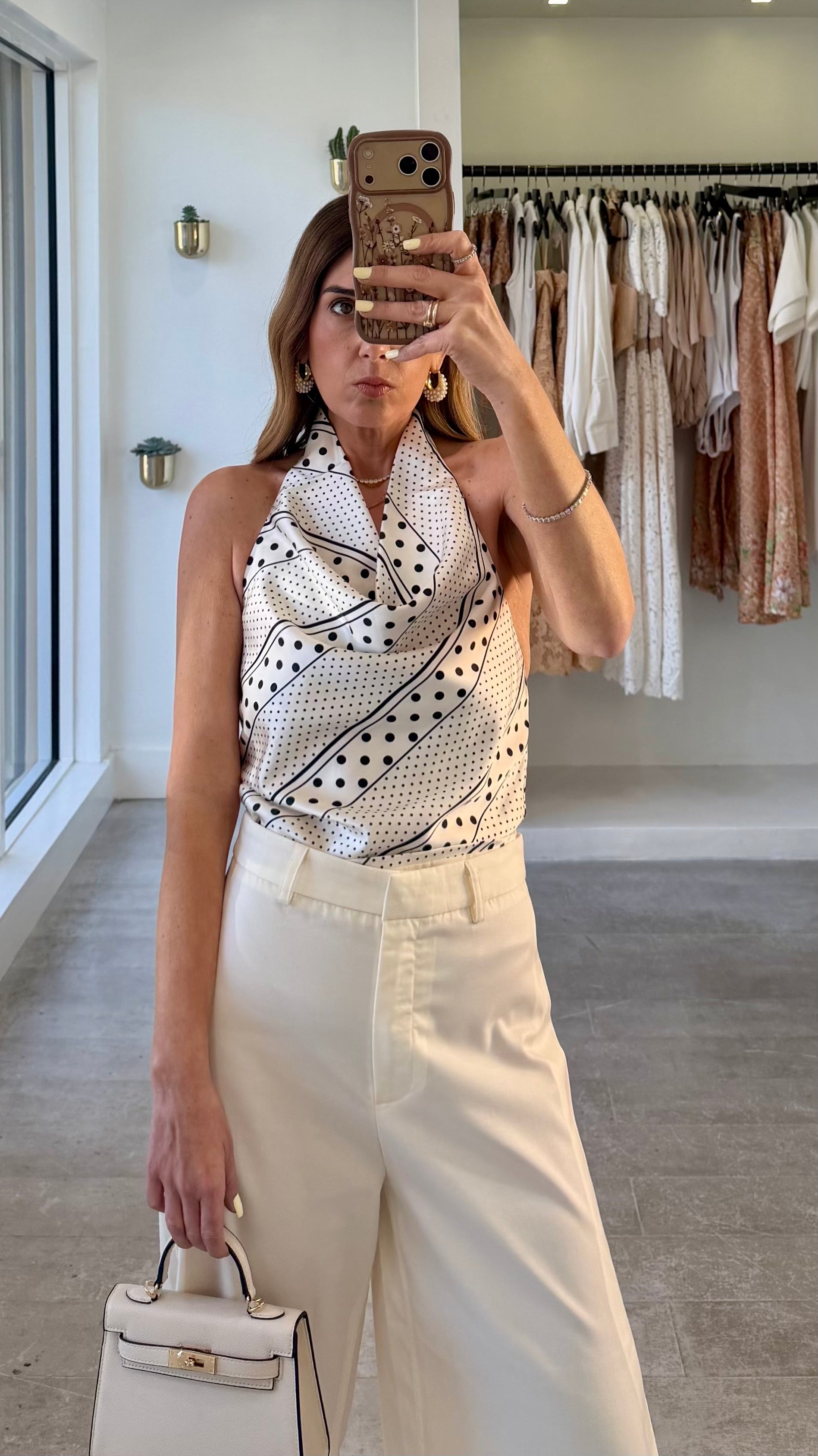 POLKA HALTER TOP