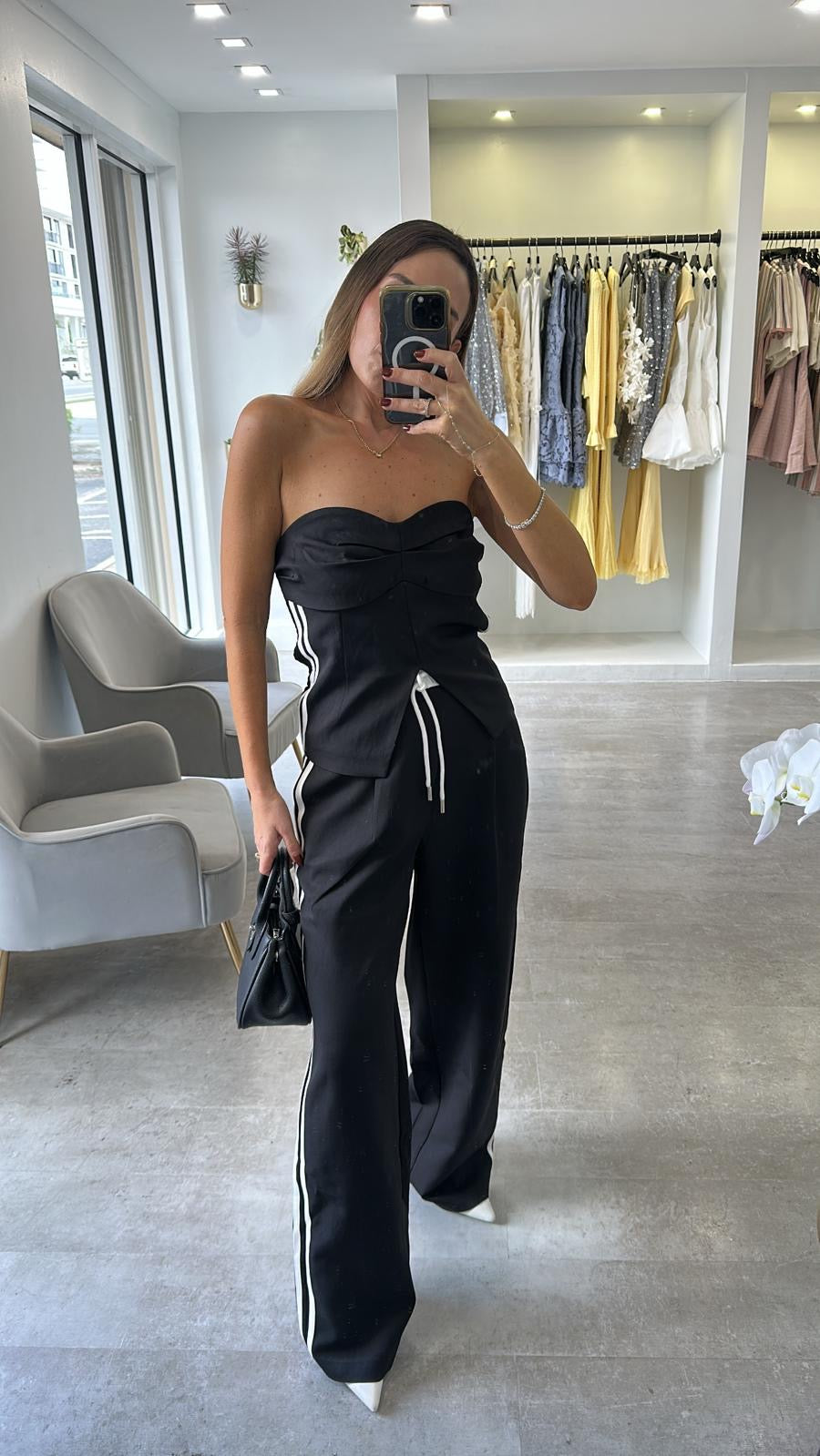 NOIR STRIPE PANT SET