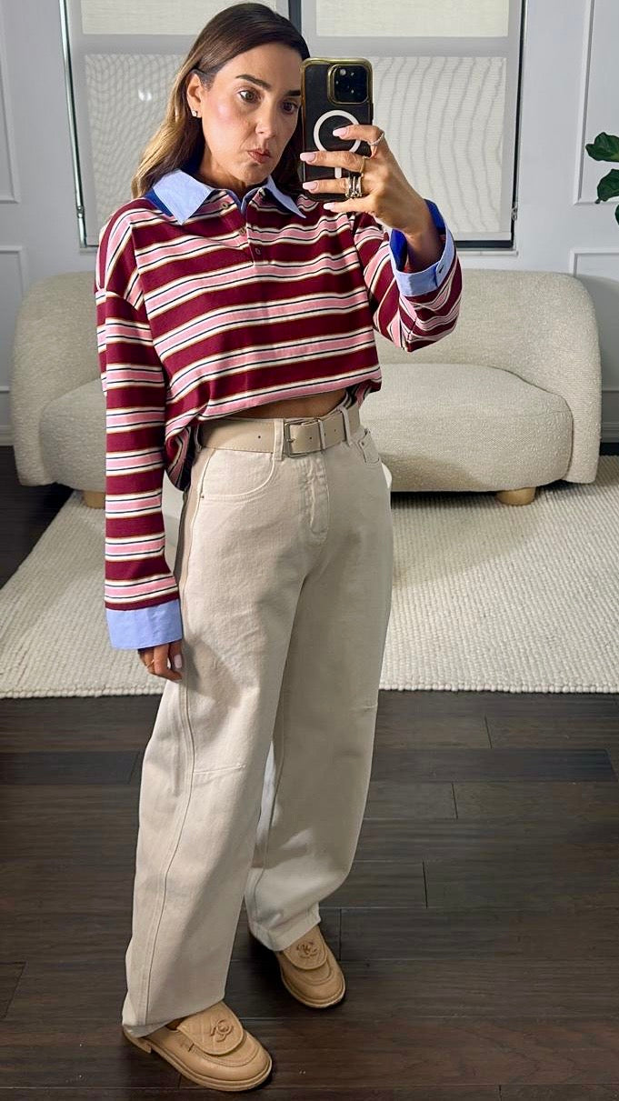 BORDEAUX STRIPE POLO