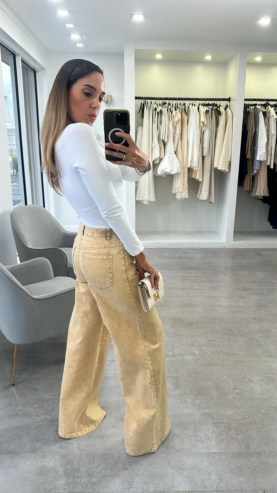 TAUPE SHINE DENIM